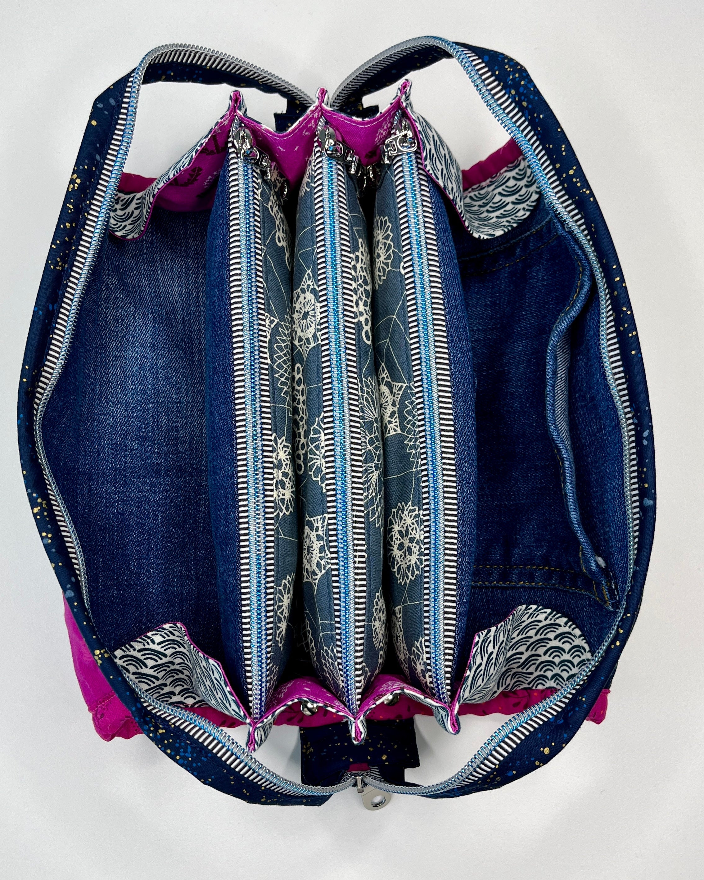 Sew Together Bag | Blue Pink Black | Craft Organisation - Uphouse Crafts