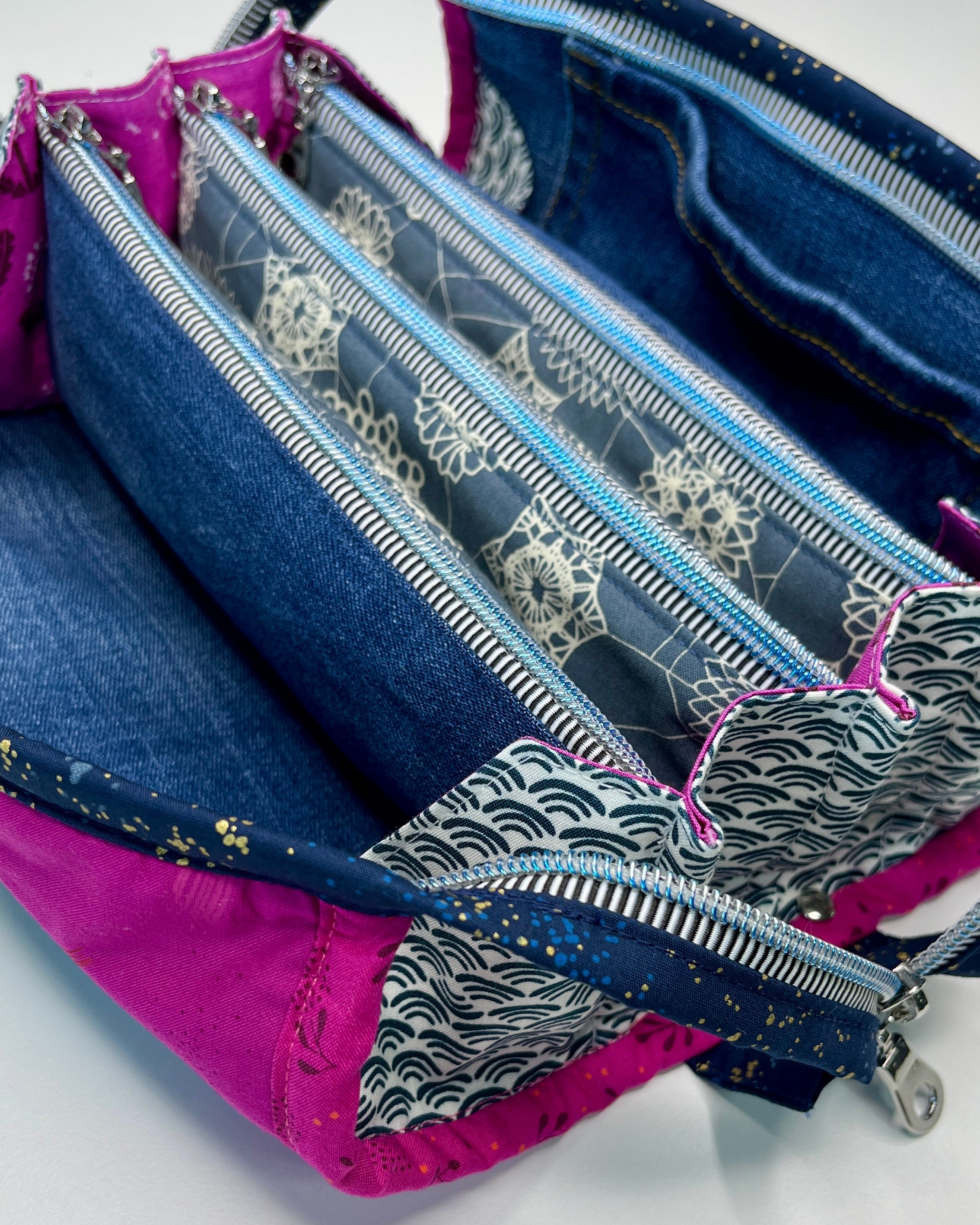 Sew Together Bag | Blue Pink Black | Craft Organisation - Uphouse Crafts