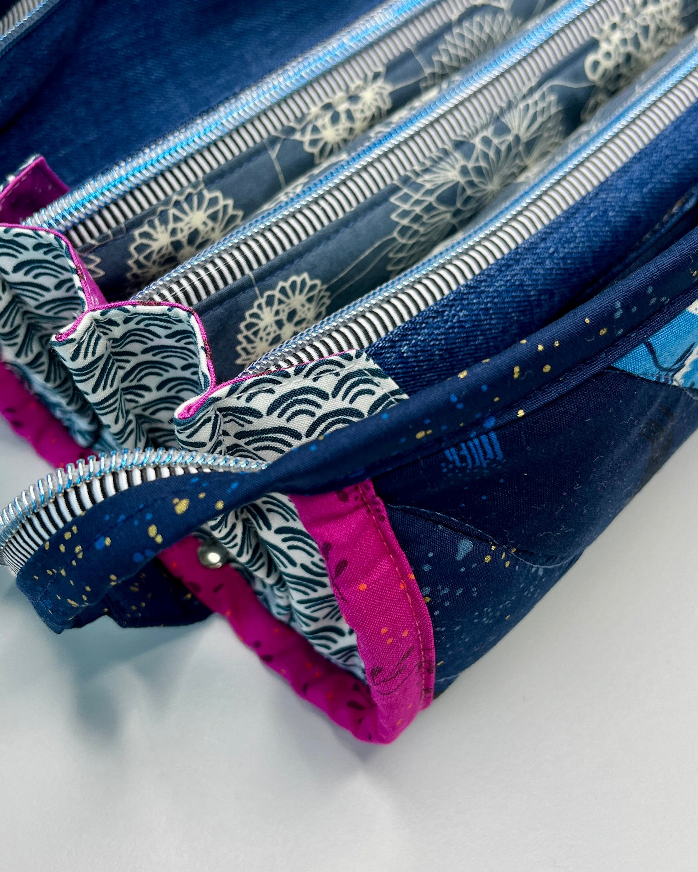 Sew Together Bag | Blue Pink Black | Craft Organisation - Uphouse Crafts