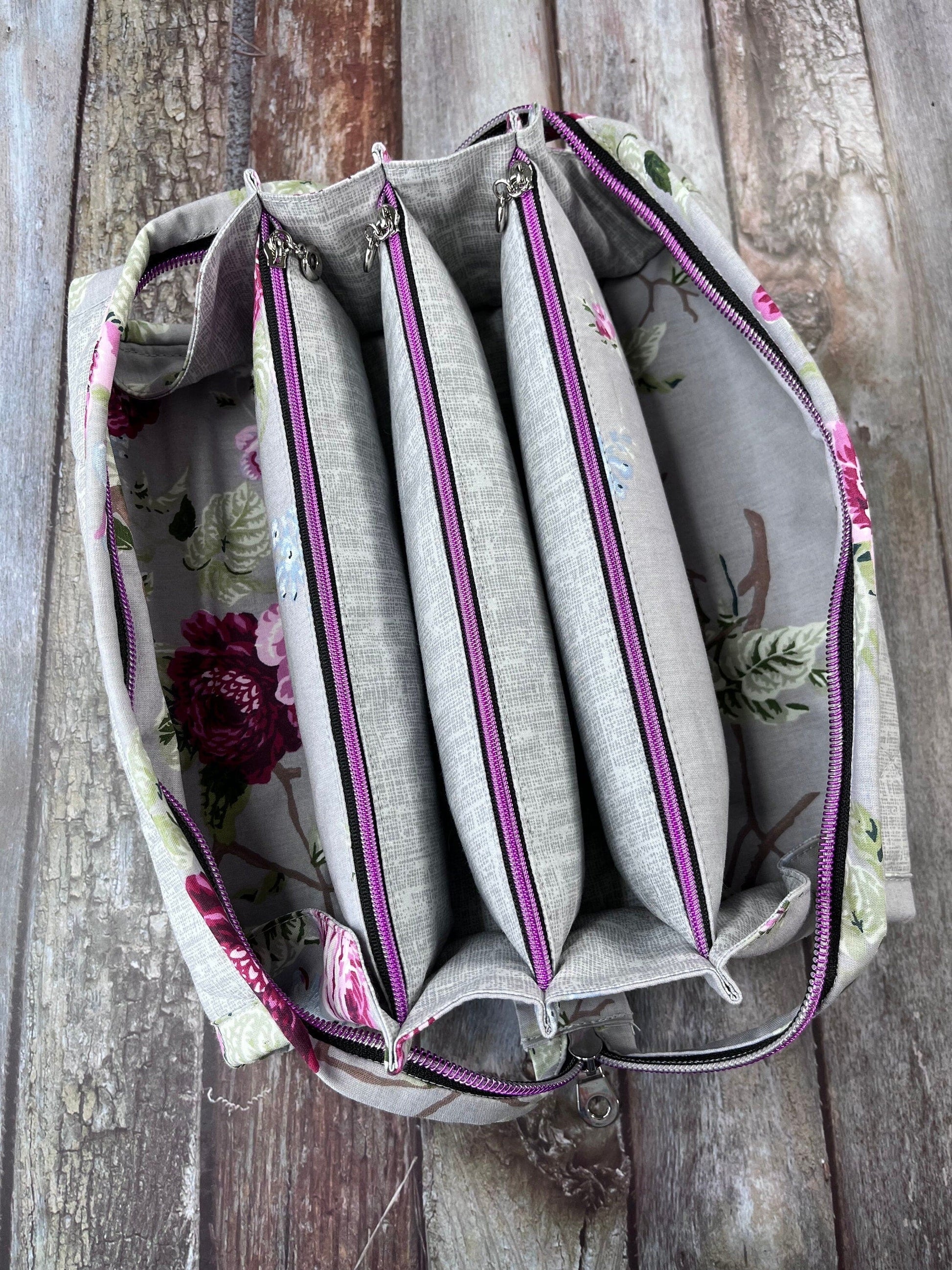 Sew Together Bag | Grey Floral | Craft Organiser