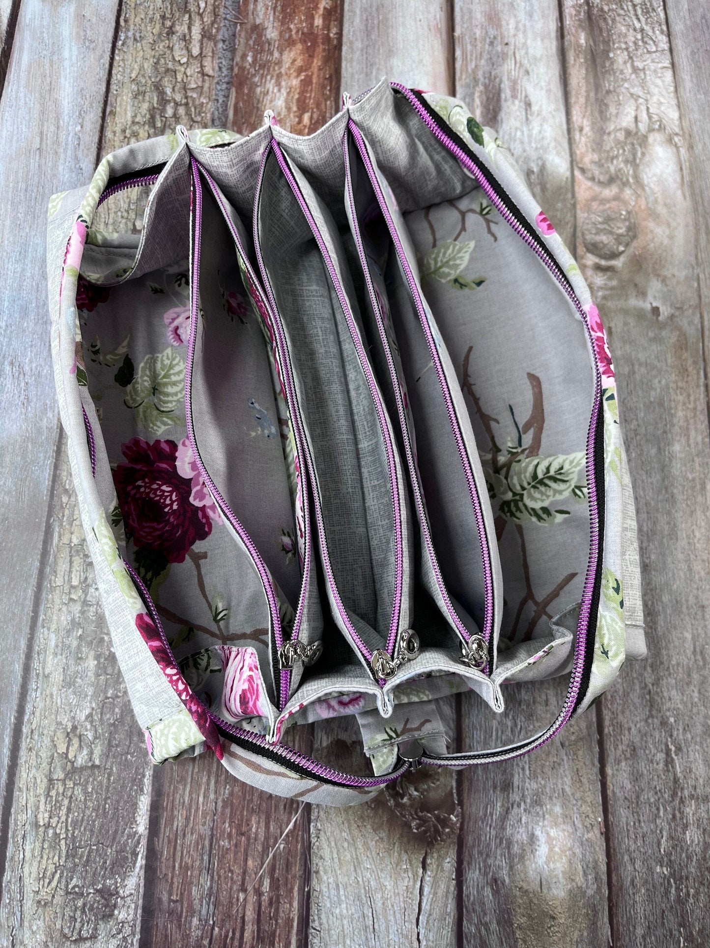 Sew Together Bag | Grey Floral | Craft Organiser