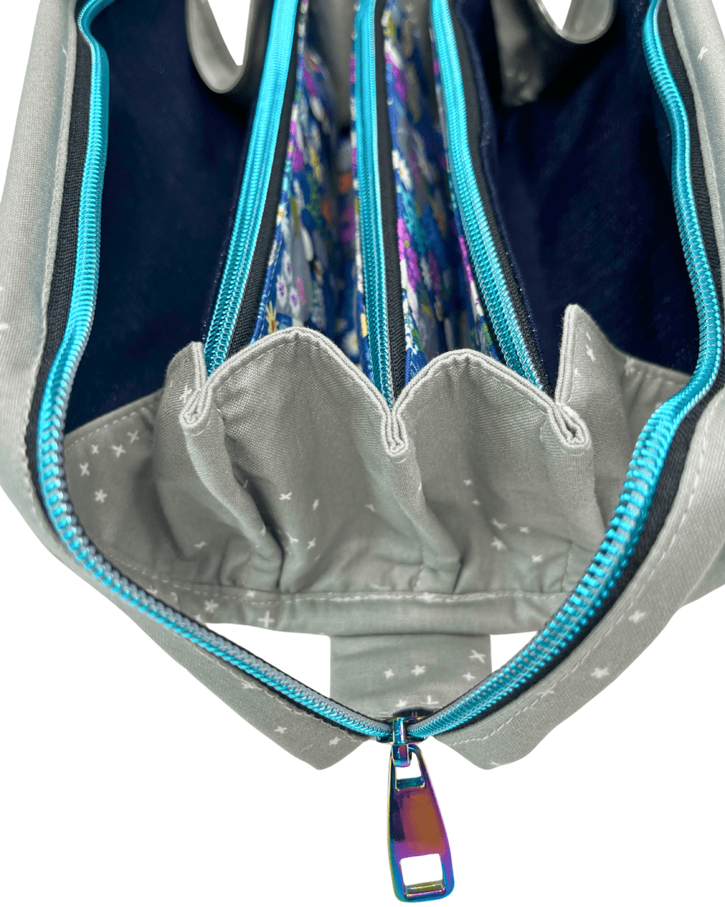 Sew Together Bag | Navy Blue Grey Aqua Puffin | Craft Organisation - Uphouse Crafts