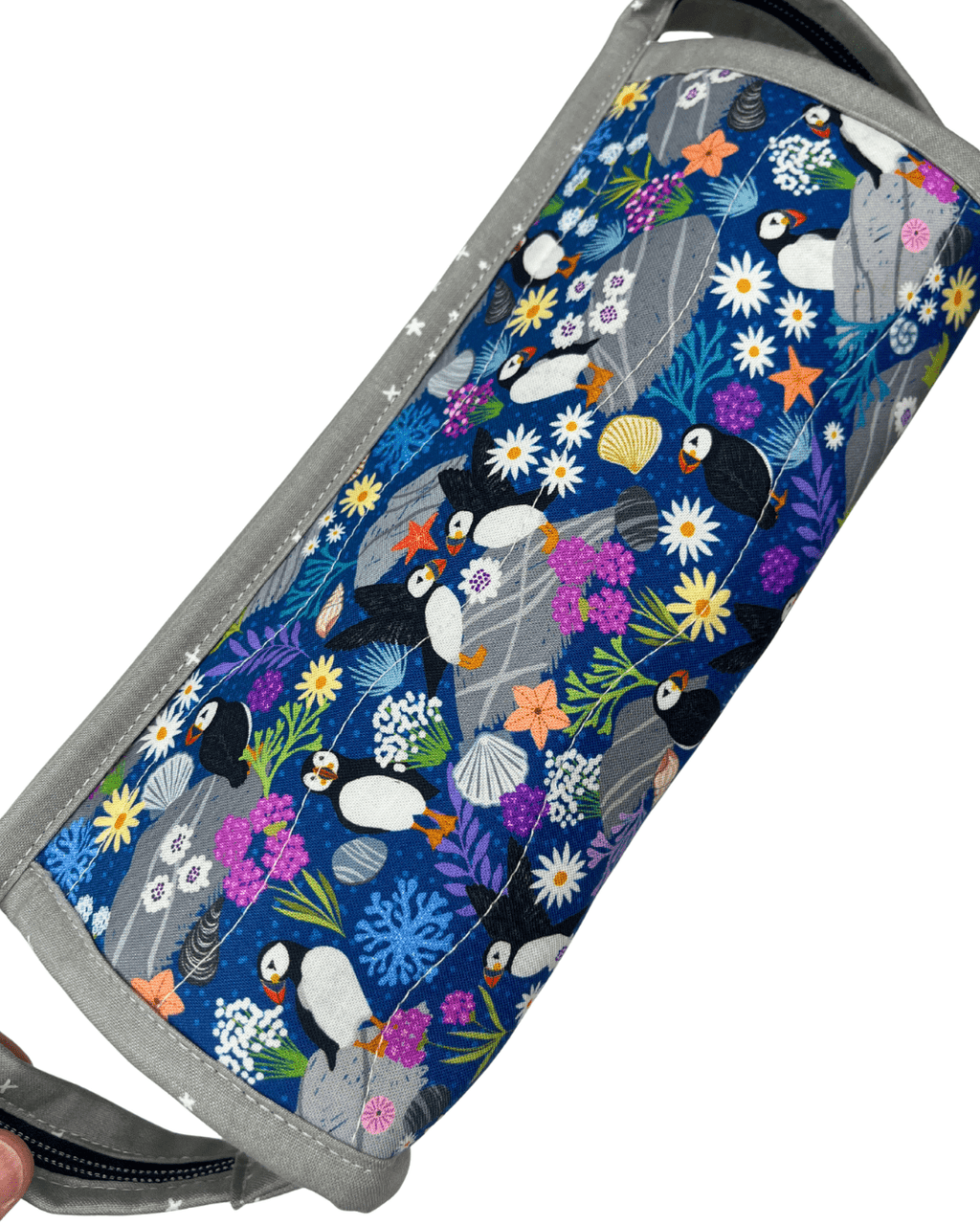 Sew Together Bag | Navy Blue Grey Aqua Puffin | Craft Organisation - Uphouse Crafts