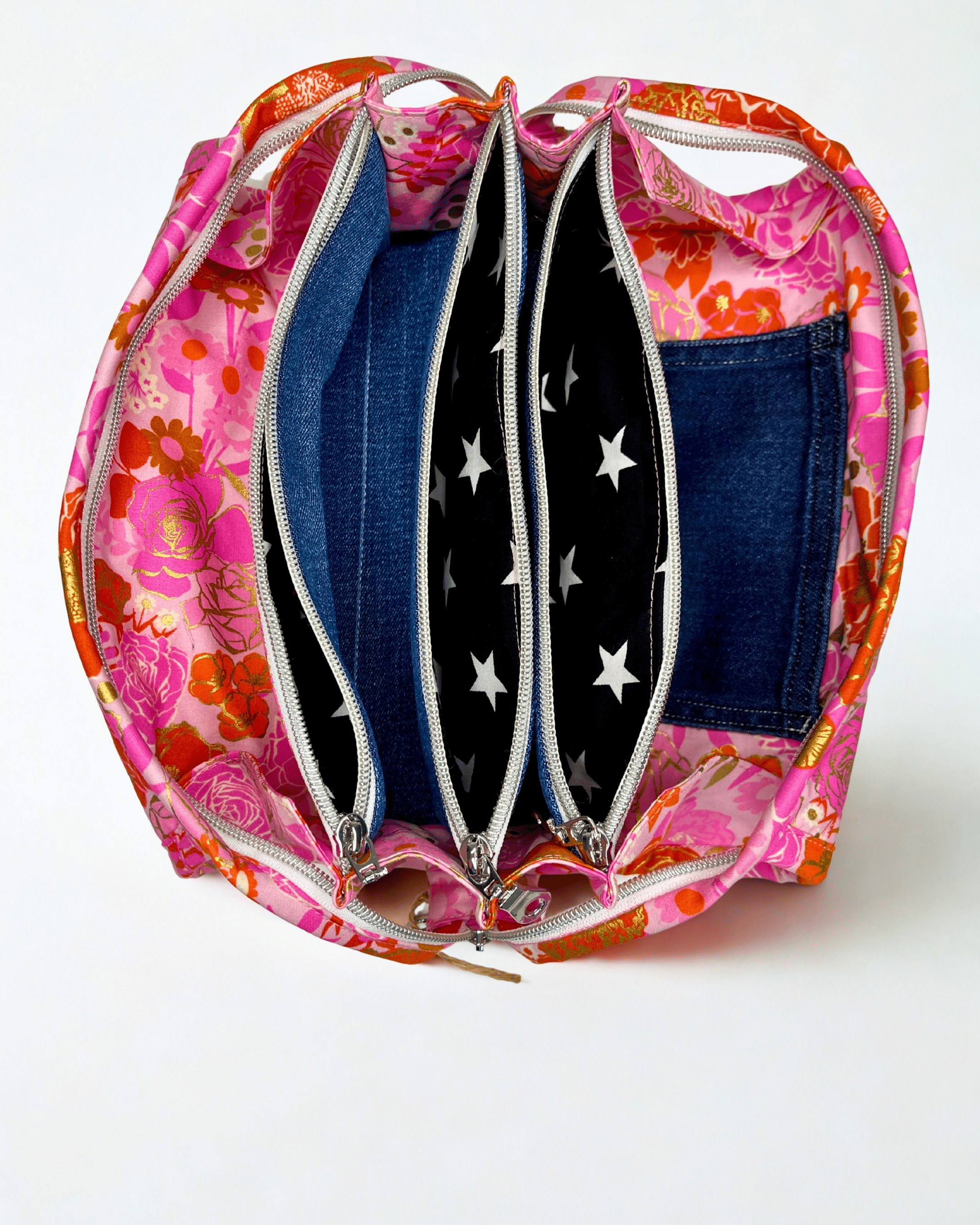 Sew Together Bag | Pink Gold Orange| Craft Organisation - Uphouse Crafts