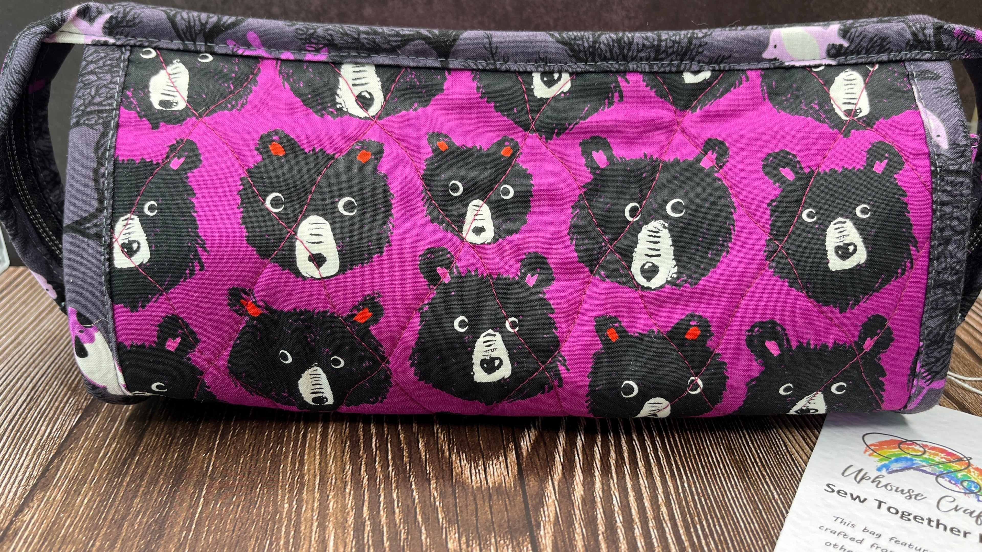 Sew Together Bag | Pink Grey Bears | Craft Organisation - Uphouse Crafts