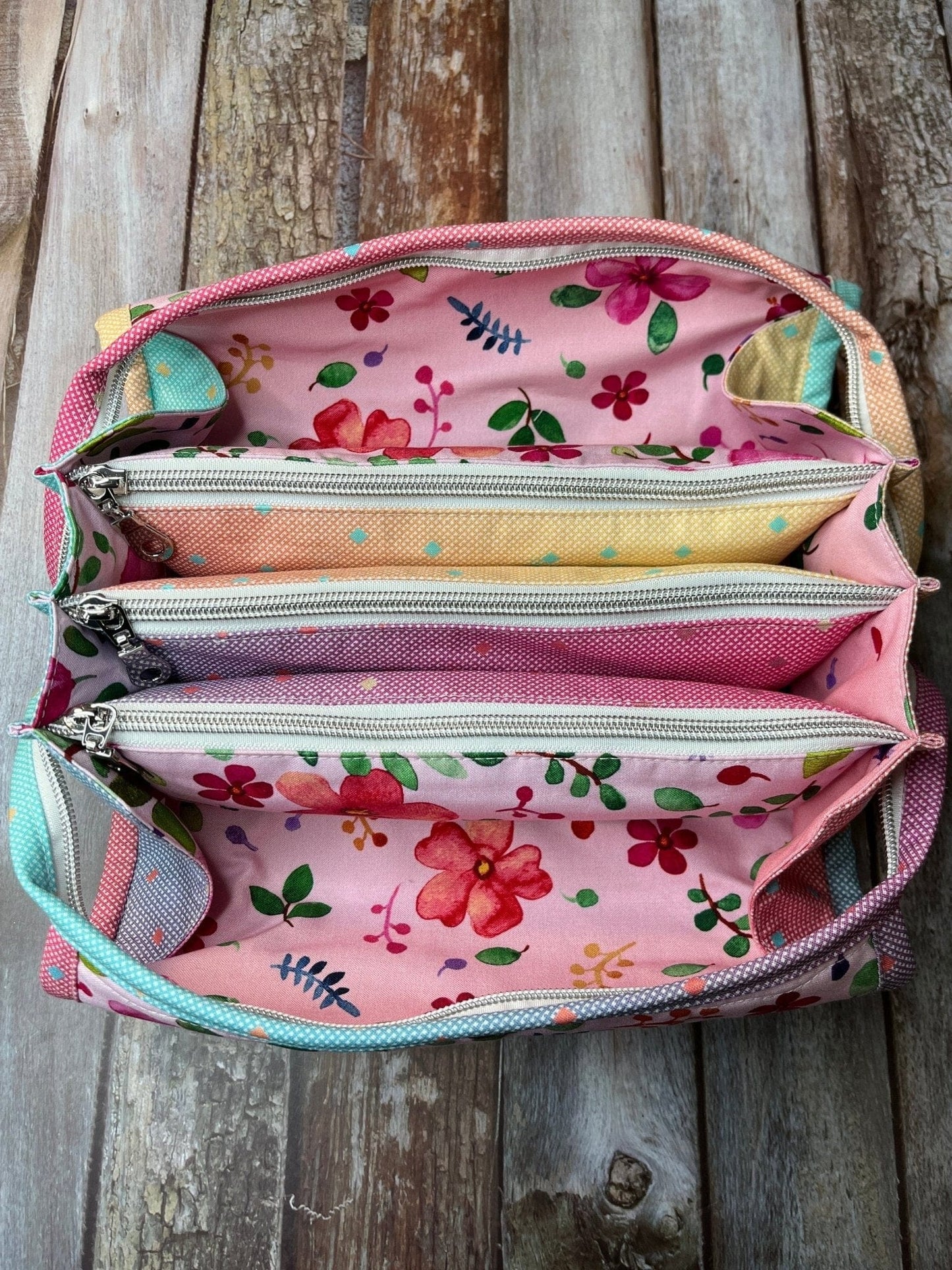 Sew Together Bag | Pink Lemon Floral | Organiser Bag