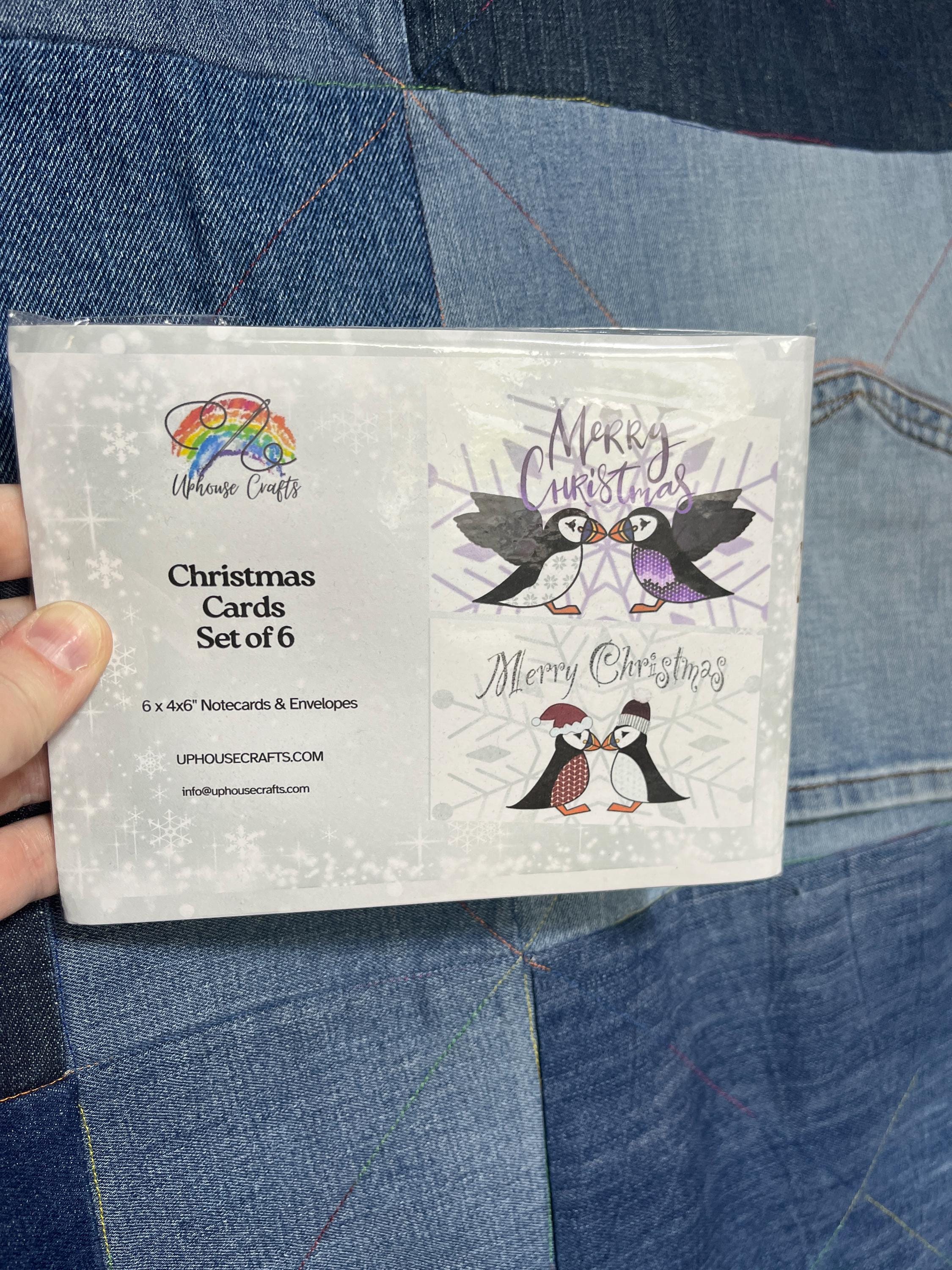 Sheep & Puffin Christmas Card | Shetland - Set of 5 Puffin Cards - Uphouse Crafts