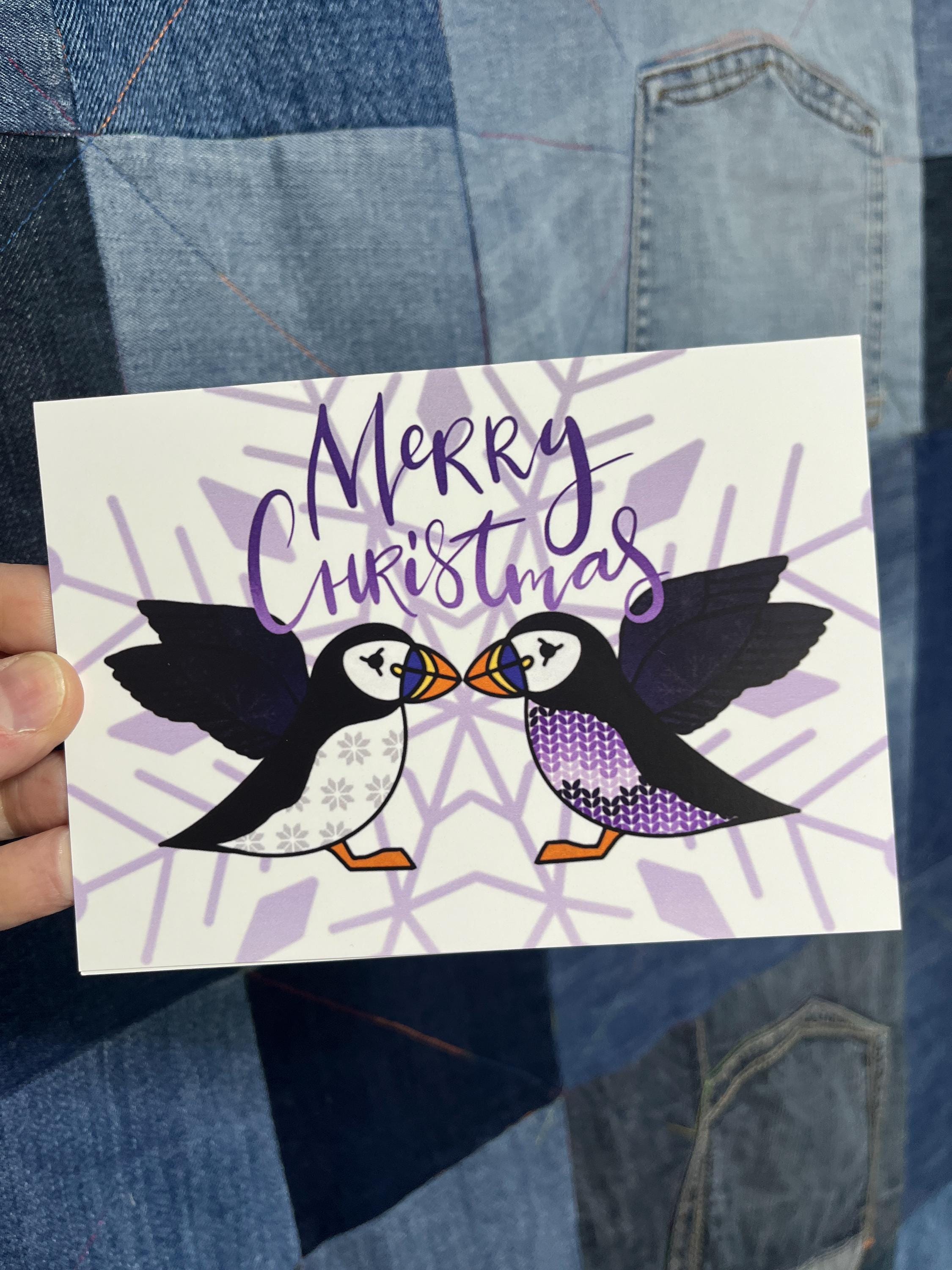 Sheep & Puffin Christmas Card | Shetland - Set of 5 Puffin Cards - Uphouse Crafts