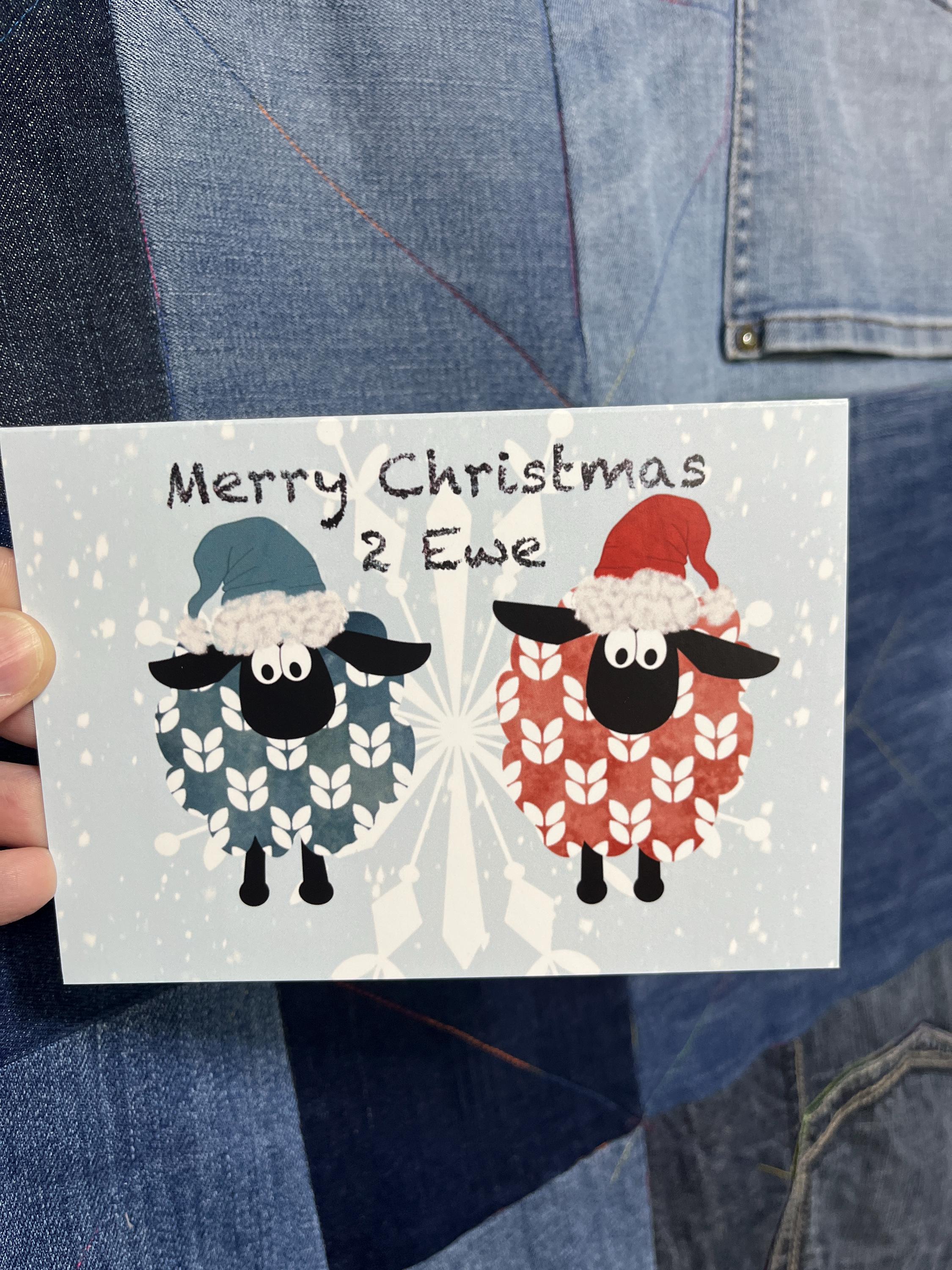 Sheep & Puffin Christmas Card | Shetland - Set of 5 Puffin Cards - Uphouse Crafts