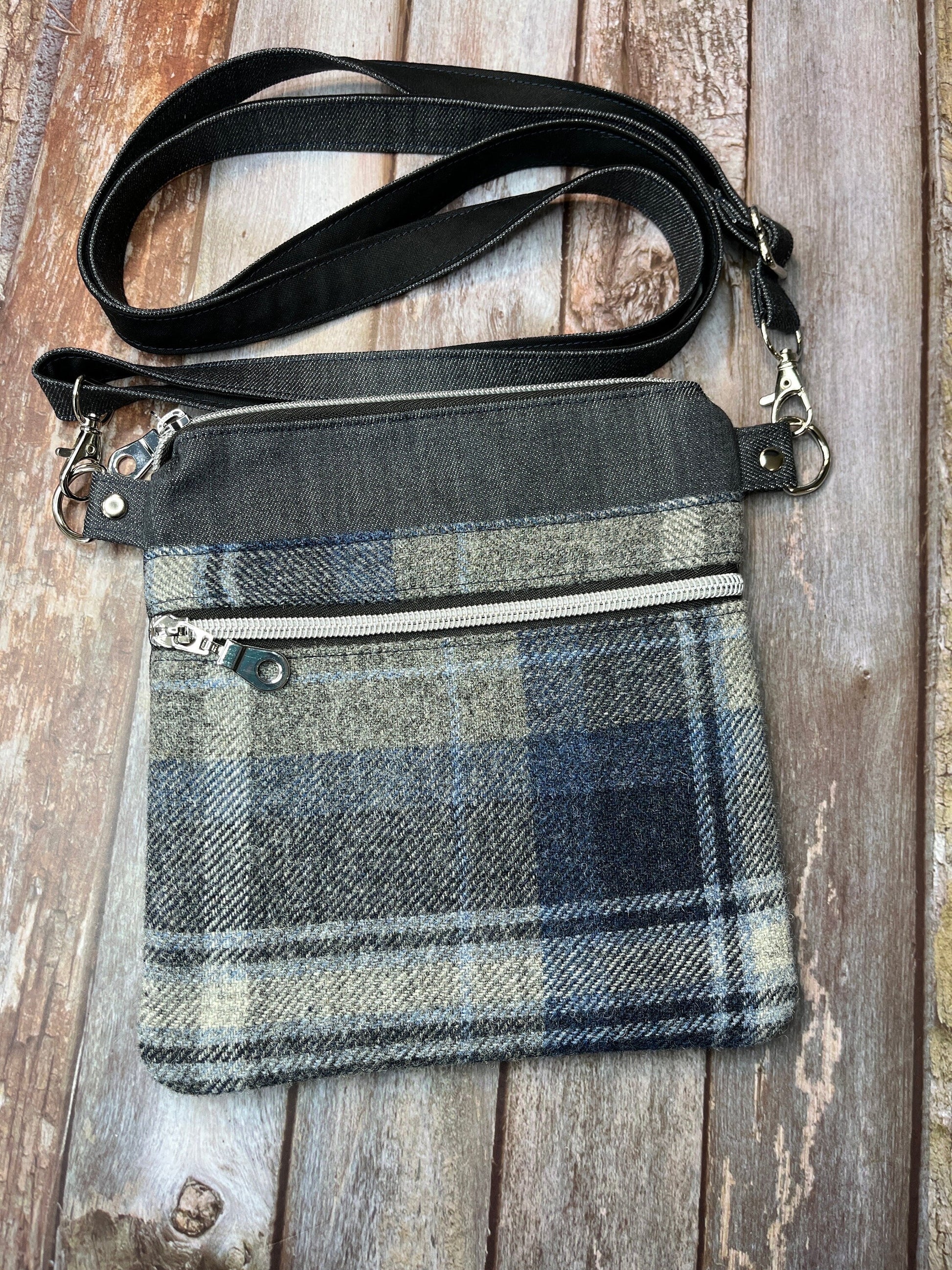 Shetland Stormy Seas Tweed Crossbody Bag - Uphouse Crafts