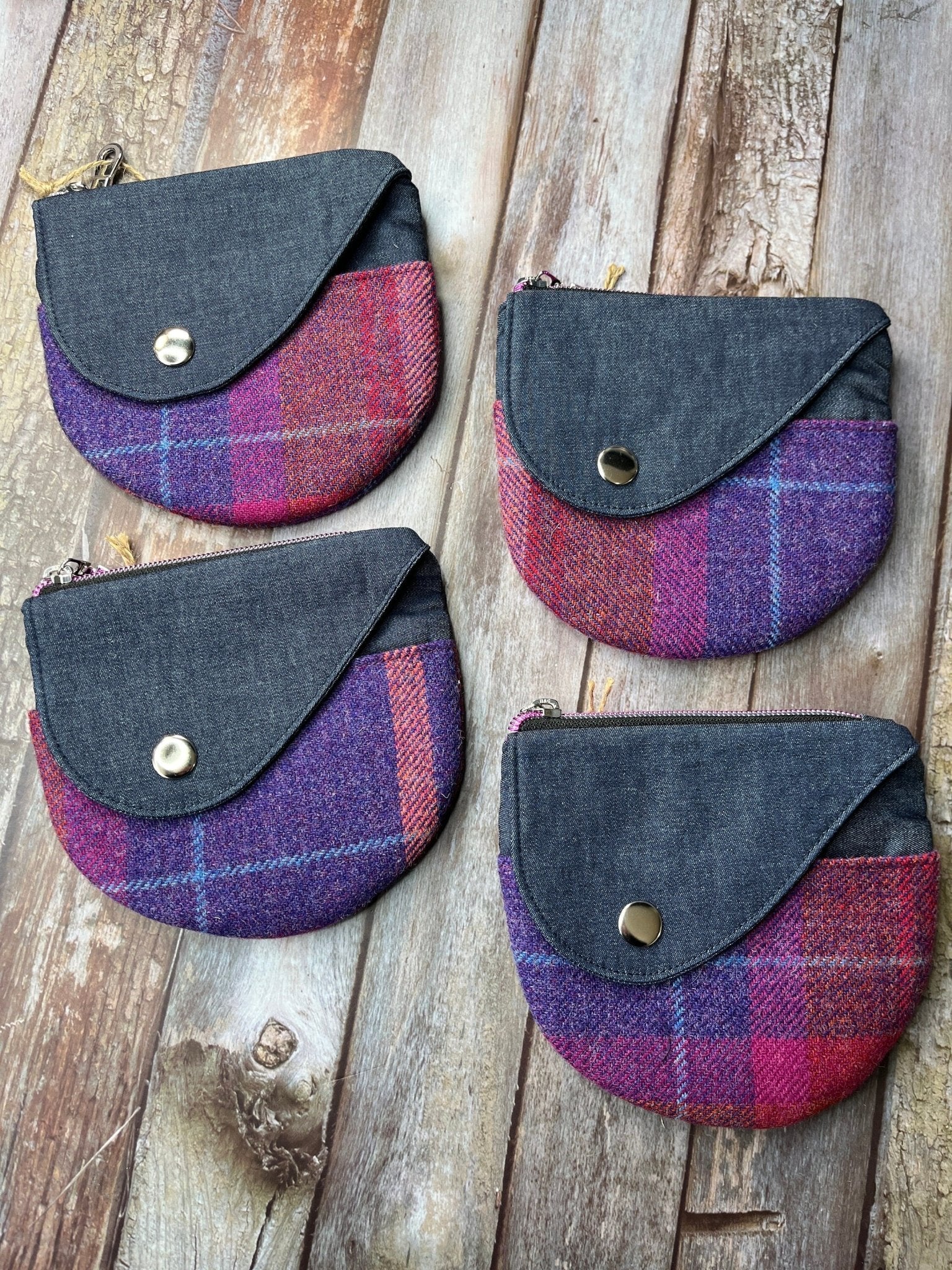 Shetland Sunset Tweed Round Wing Zip Purse - Uphouse Crafts