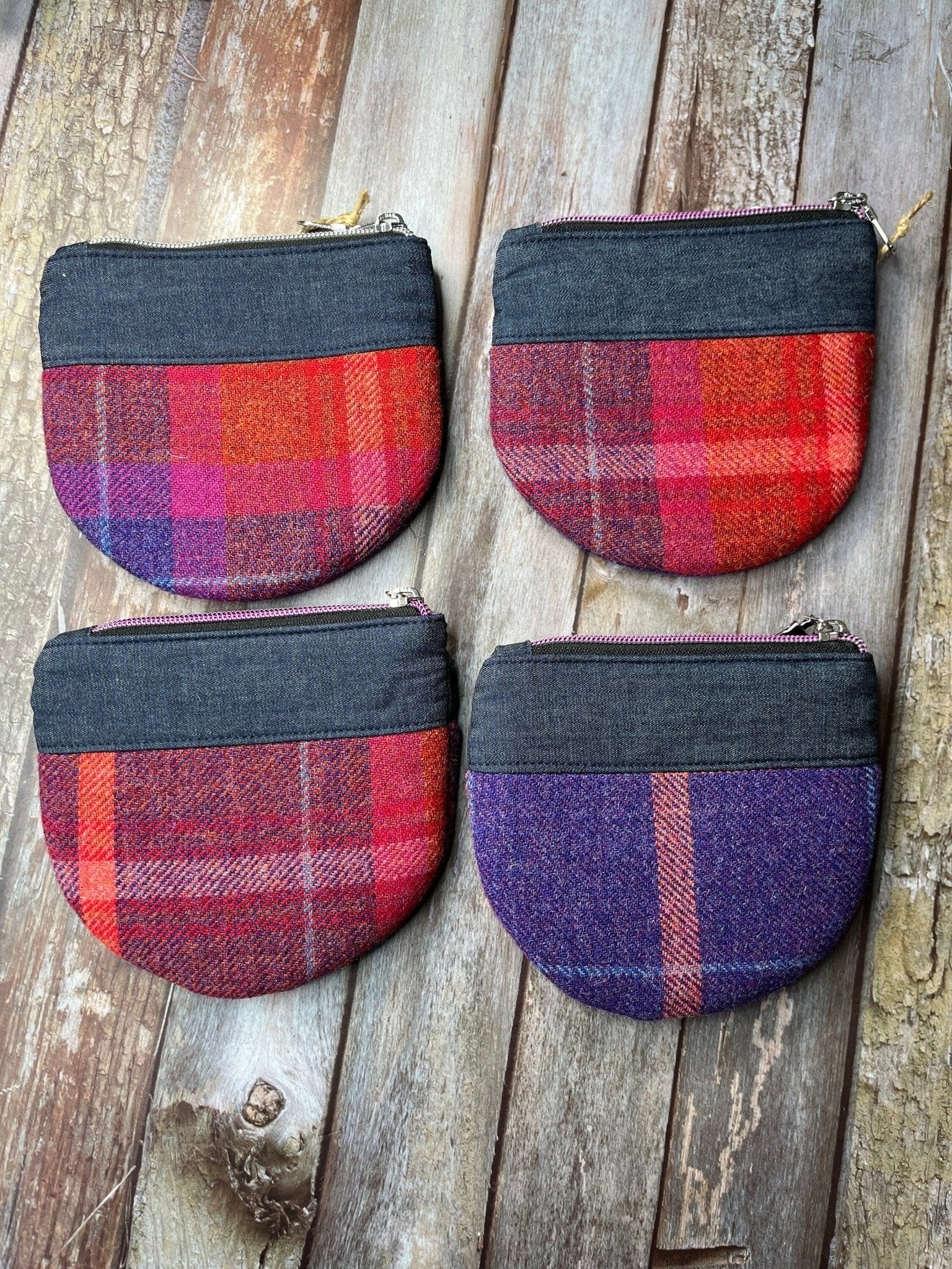 Shetland Sunset Tweed Round Wing Zip Purse