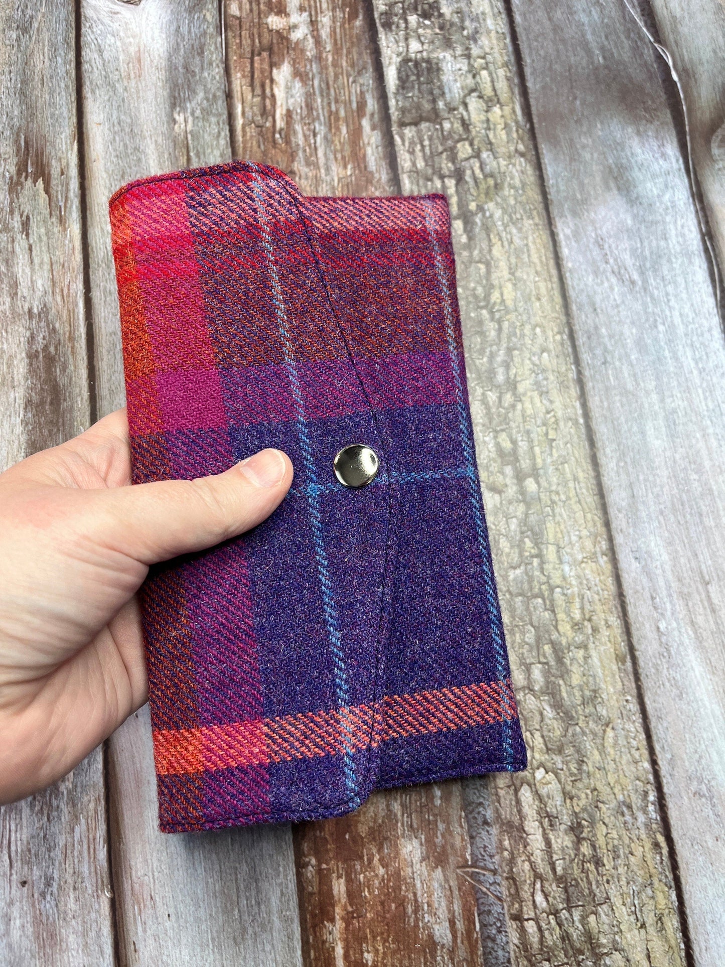 Shetland Sunset Tweed Slim Purse | Patchwork Purse | Phone Clutch Wallet