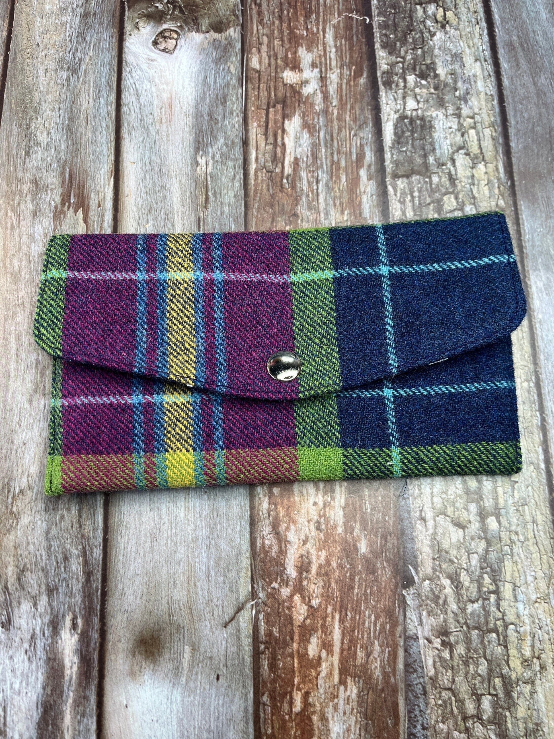 Shetland Winters Night Tweed Slim Purse | Patchwork Purse | Phone Clutch Wallet