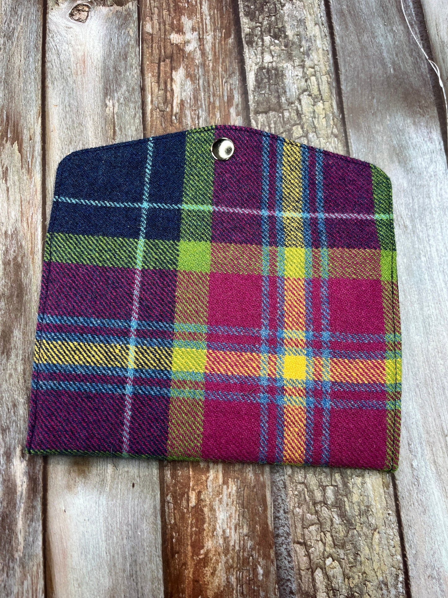 Shetland Winters Night Tweed Slim Purse | Patchwork Purse | Phone Clutch Wallet - Uphouse Crafts