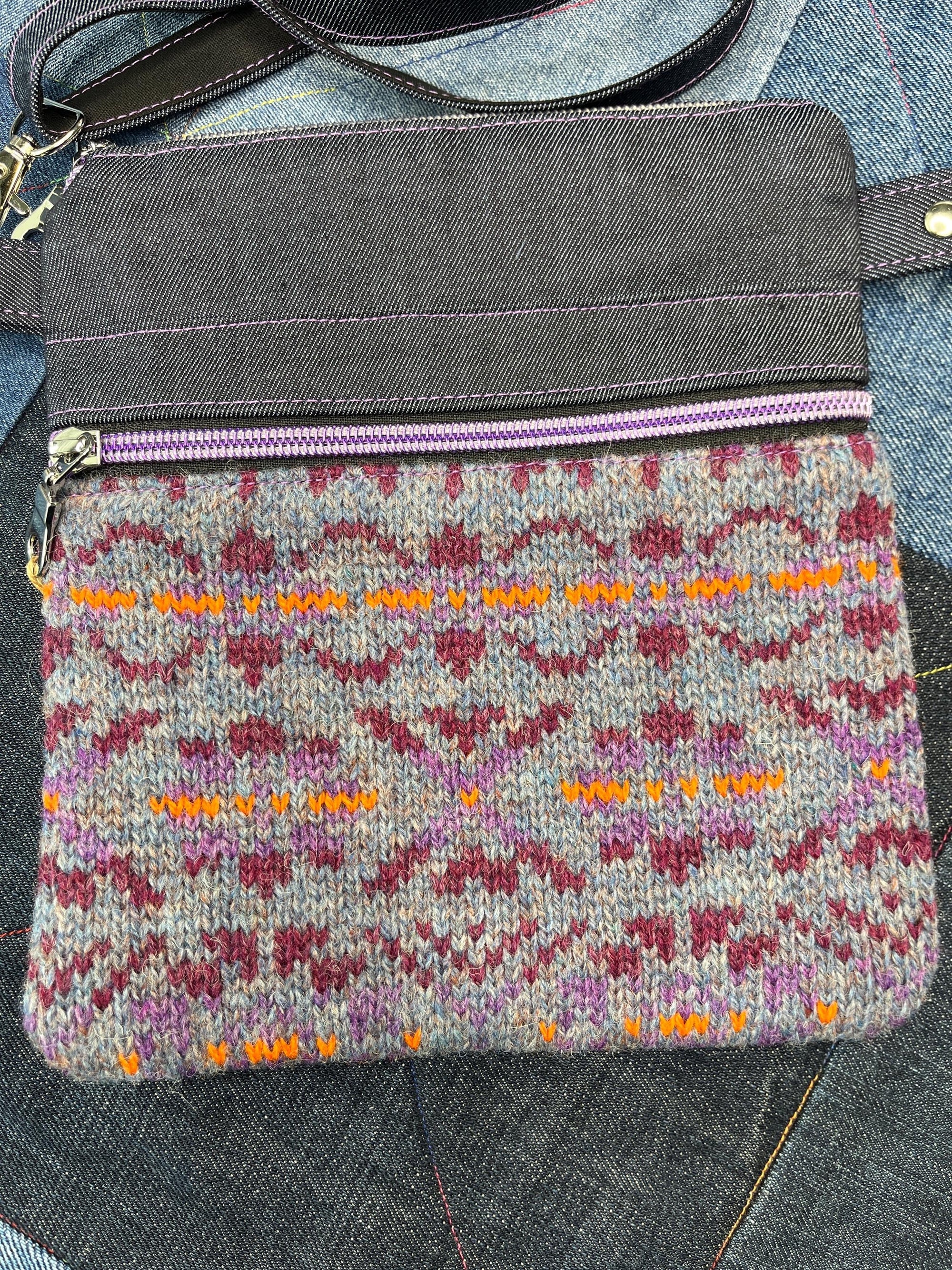 Shetland Wool Denim Crossbody Bag - Uphouse Crafts