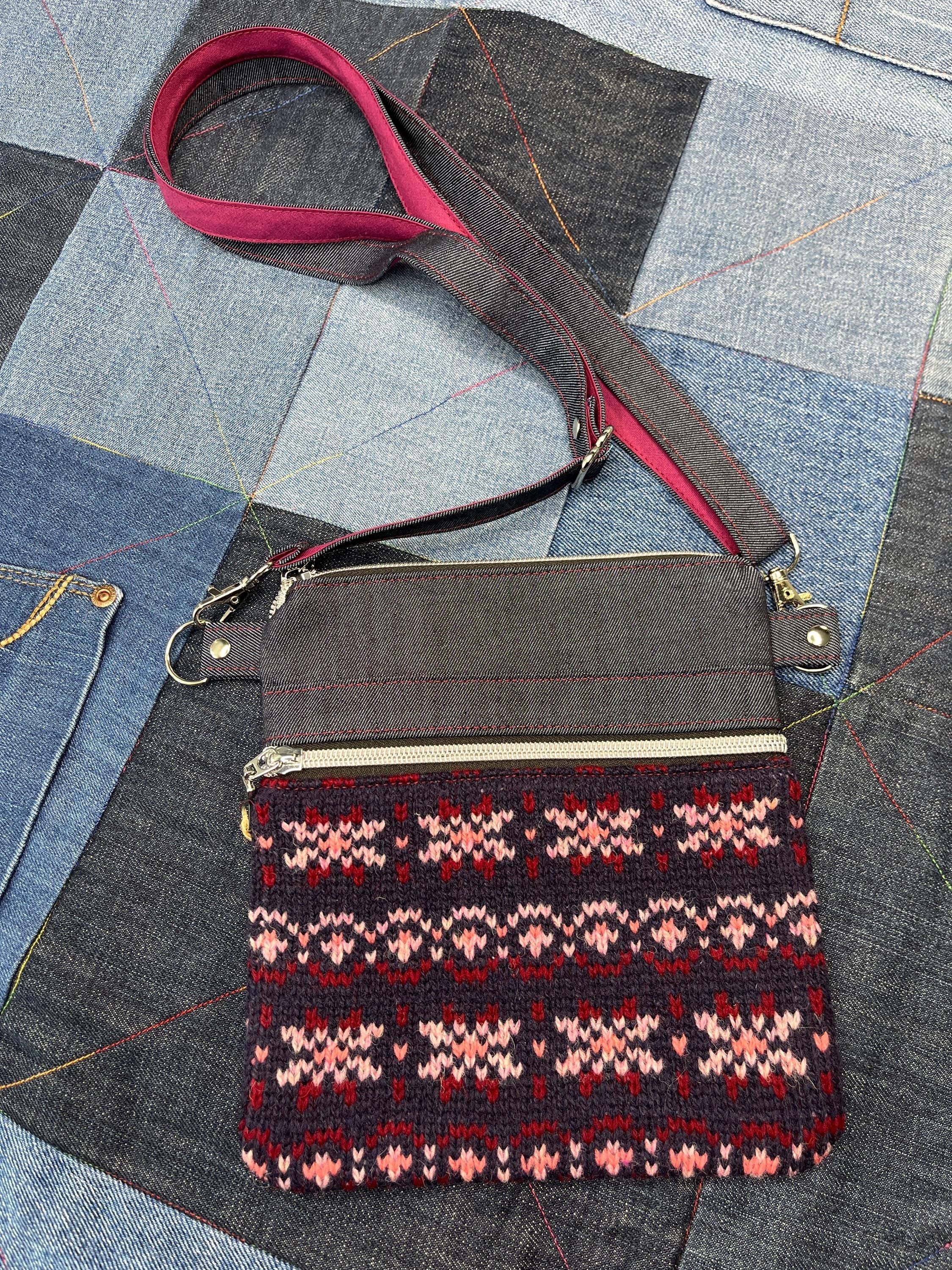 Shetland Wool Denim Crossbody Bag - Uphouse Crafts
