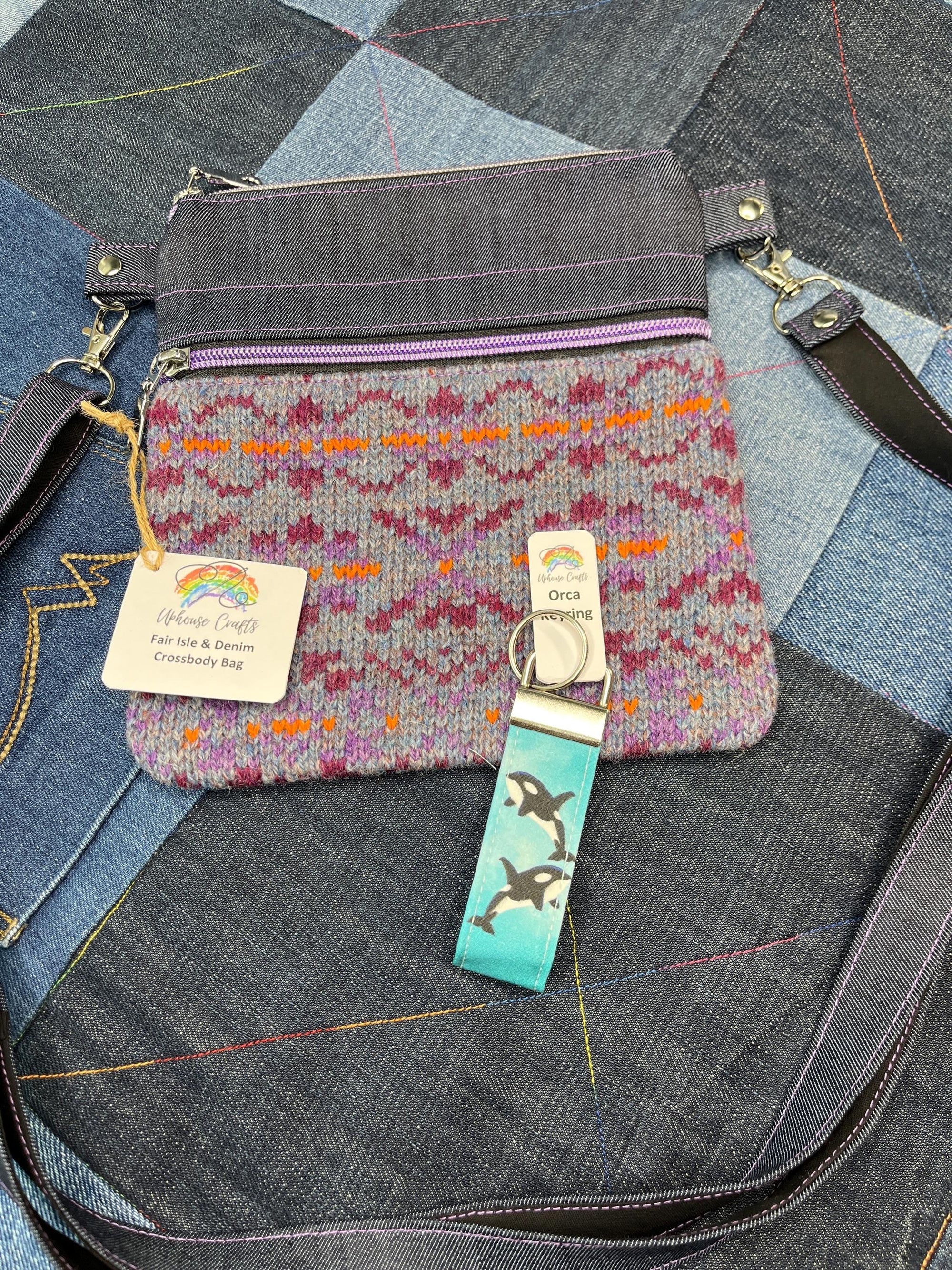 Shetland Wool Denim Crossbody Bag - Uphouse Crafts