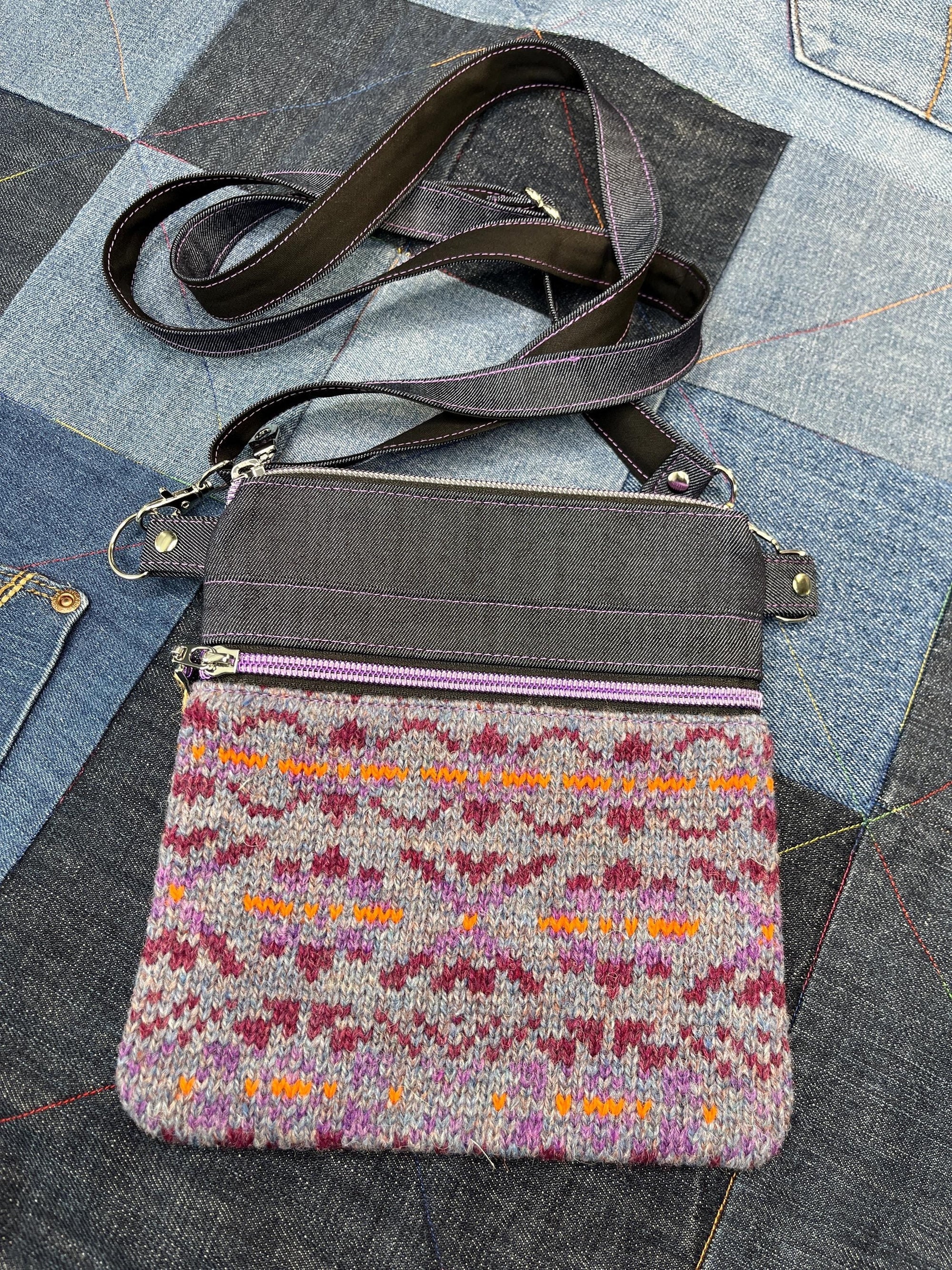 Shetland Wool Denim Crossbody Bag - Uphouse Crafts