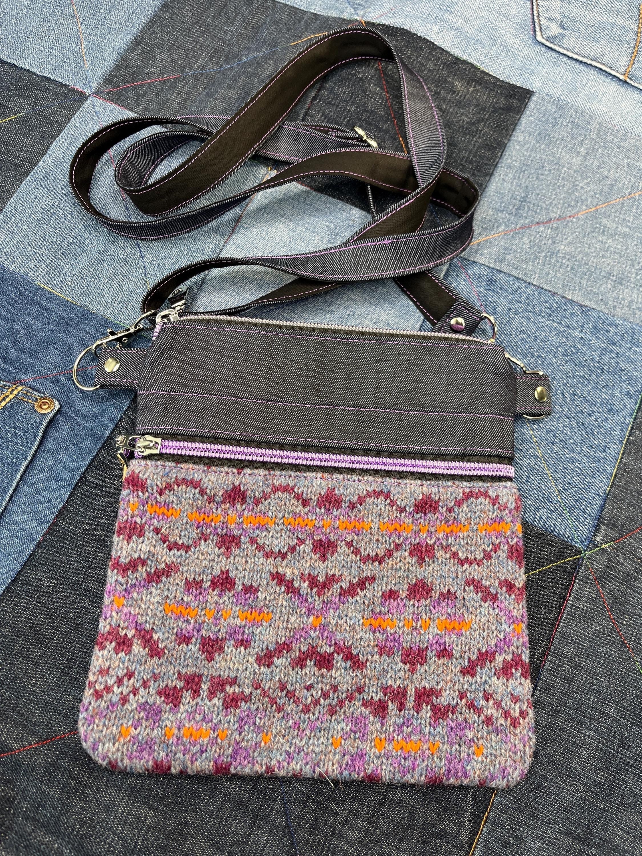 Shetland Wool Denim Crossbody Bag - Uphouse Crafts