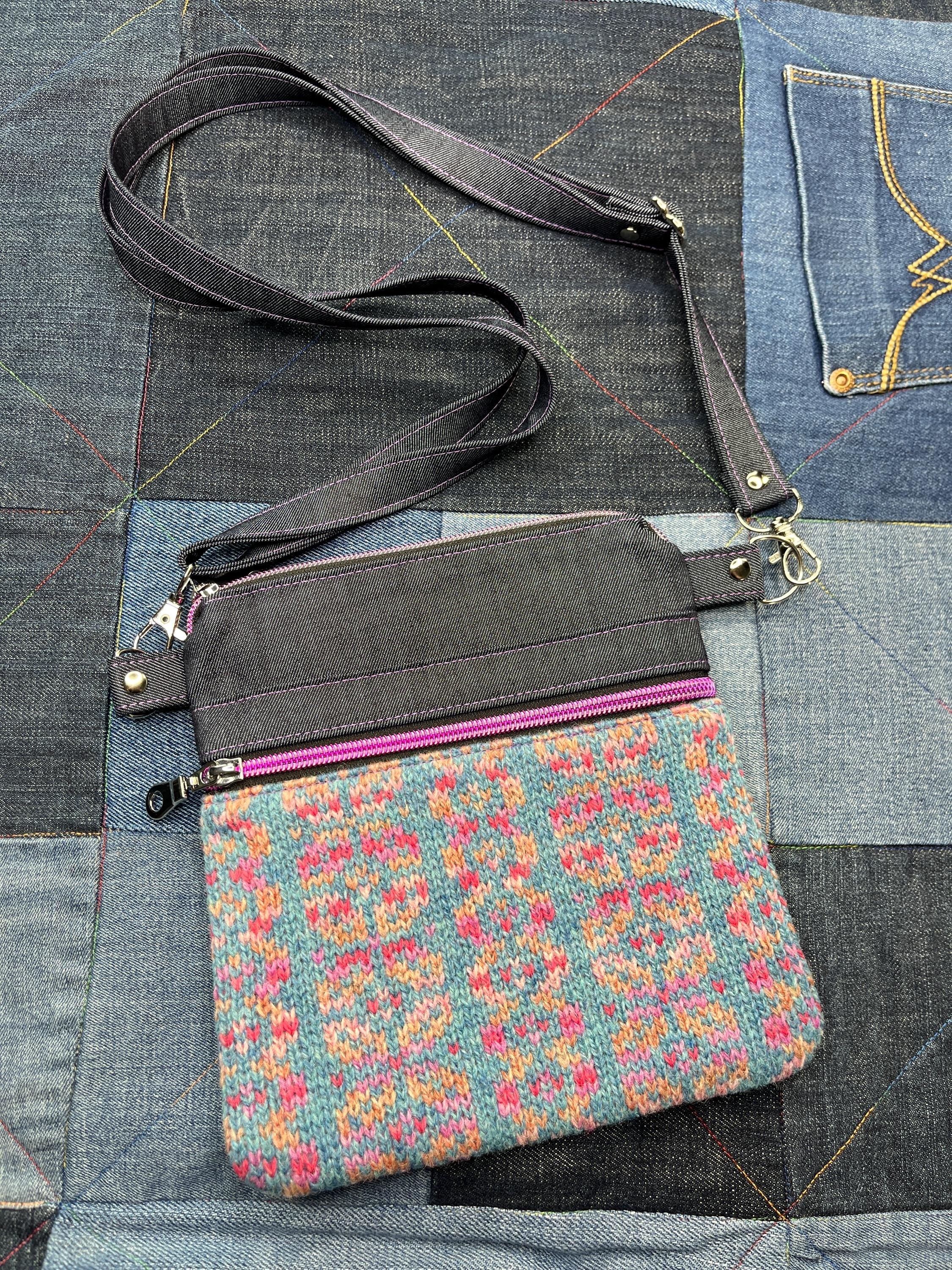 Shetland Wool Denim Crossbody Bag - Uphouse Crafts