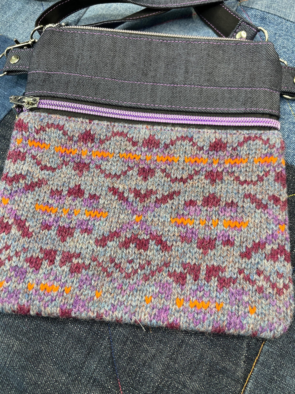 Shetland Wool Denim Crossbody Bag - Uphouse Crafts