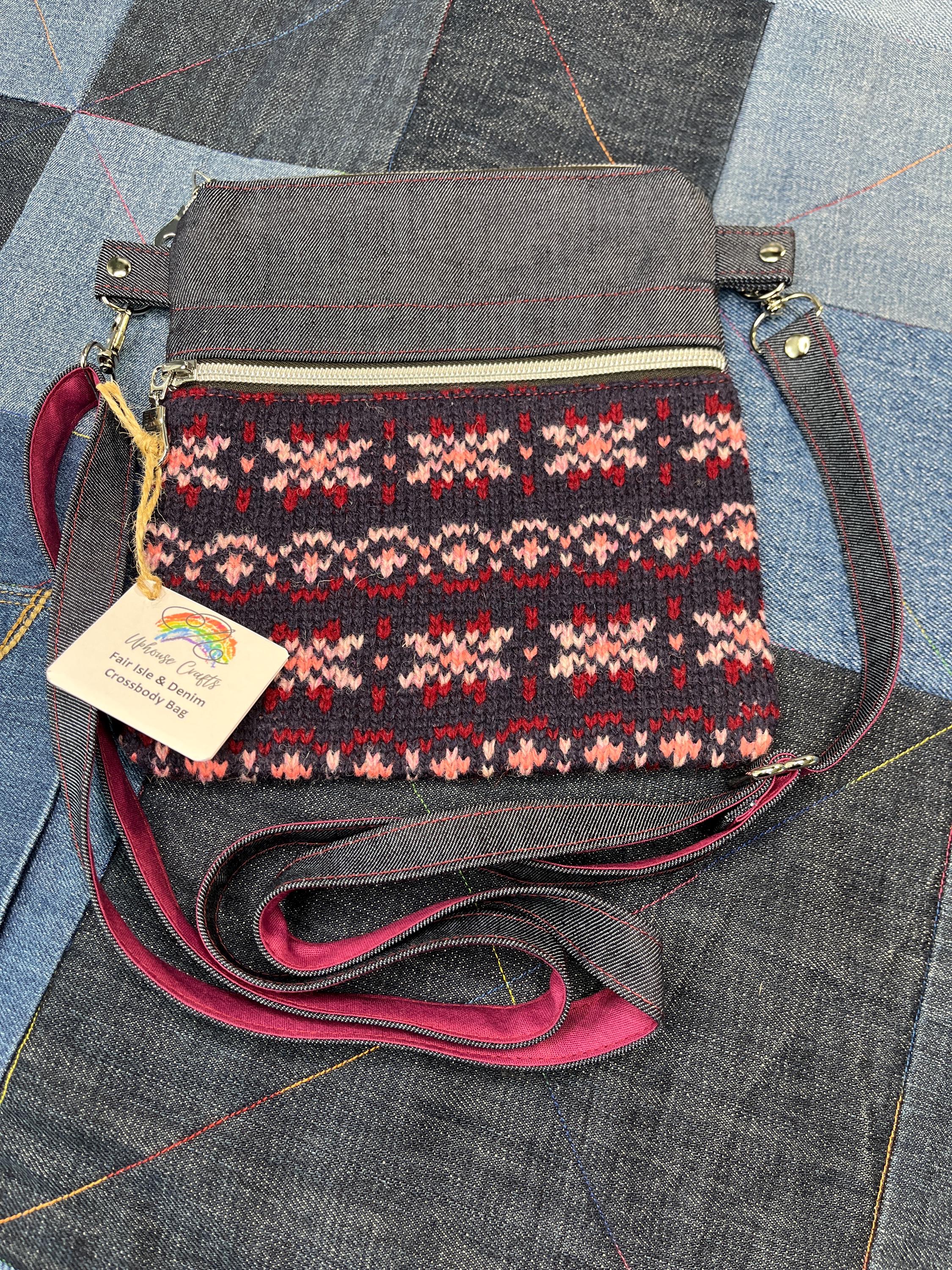 Shetland Wool Denim Crossbody Bag - Uphouse Crafts