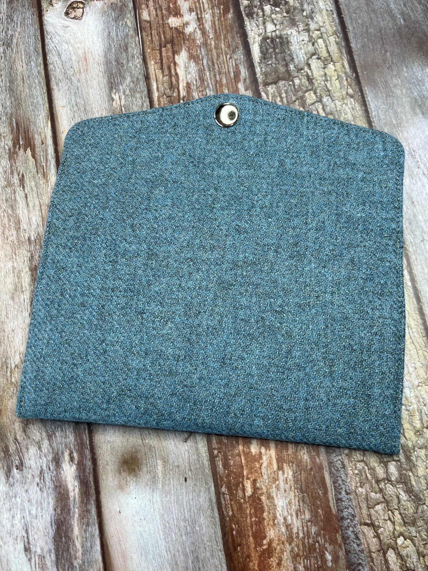 Slim Purse | Patchwork Purse | Blue Tweed