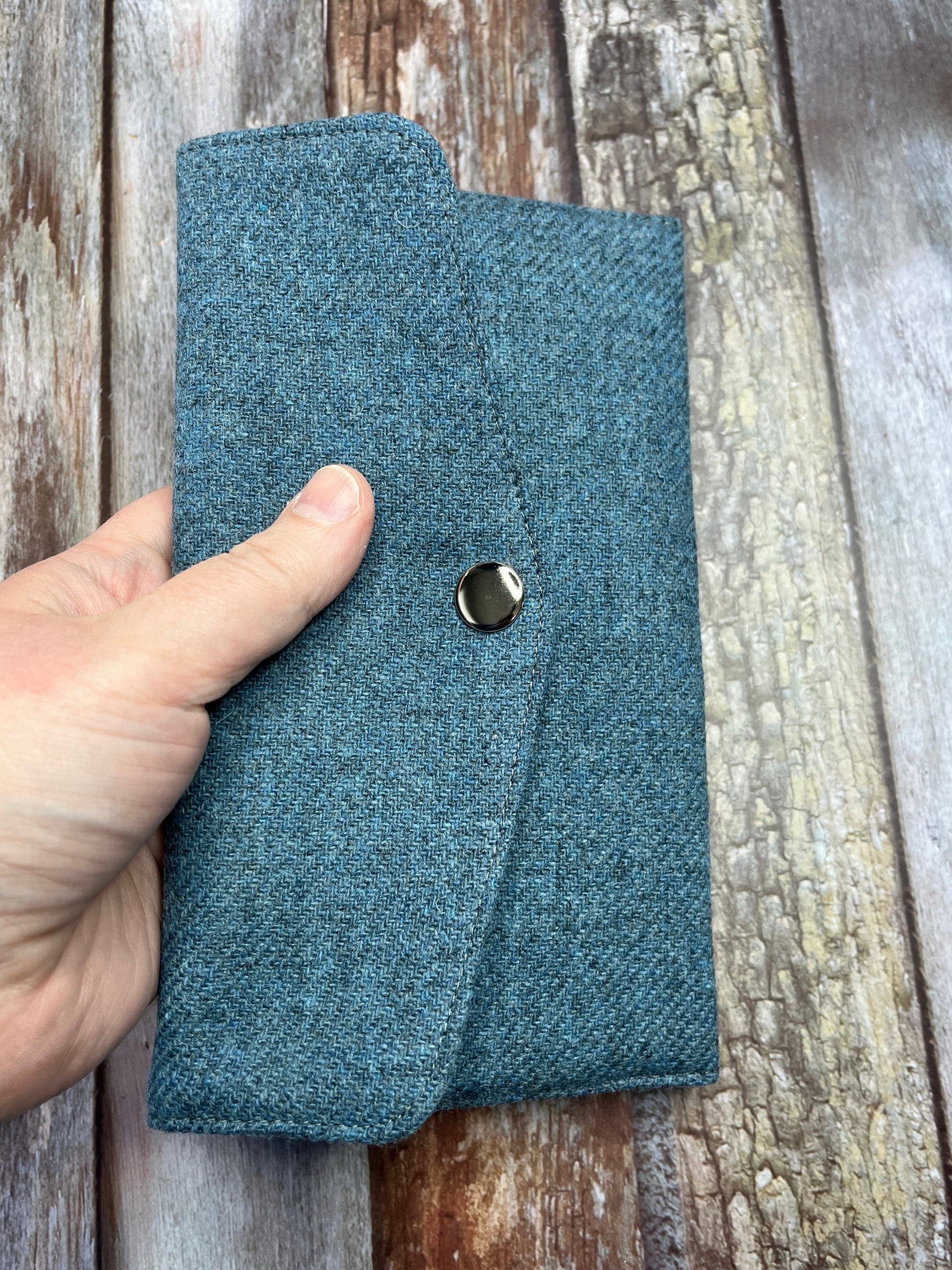 Slim Purse | Patchwork Purse | Blue Tweed