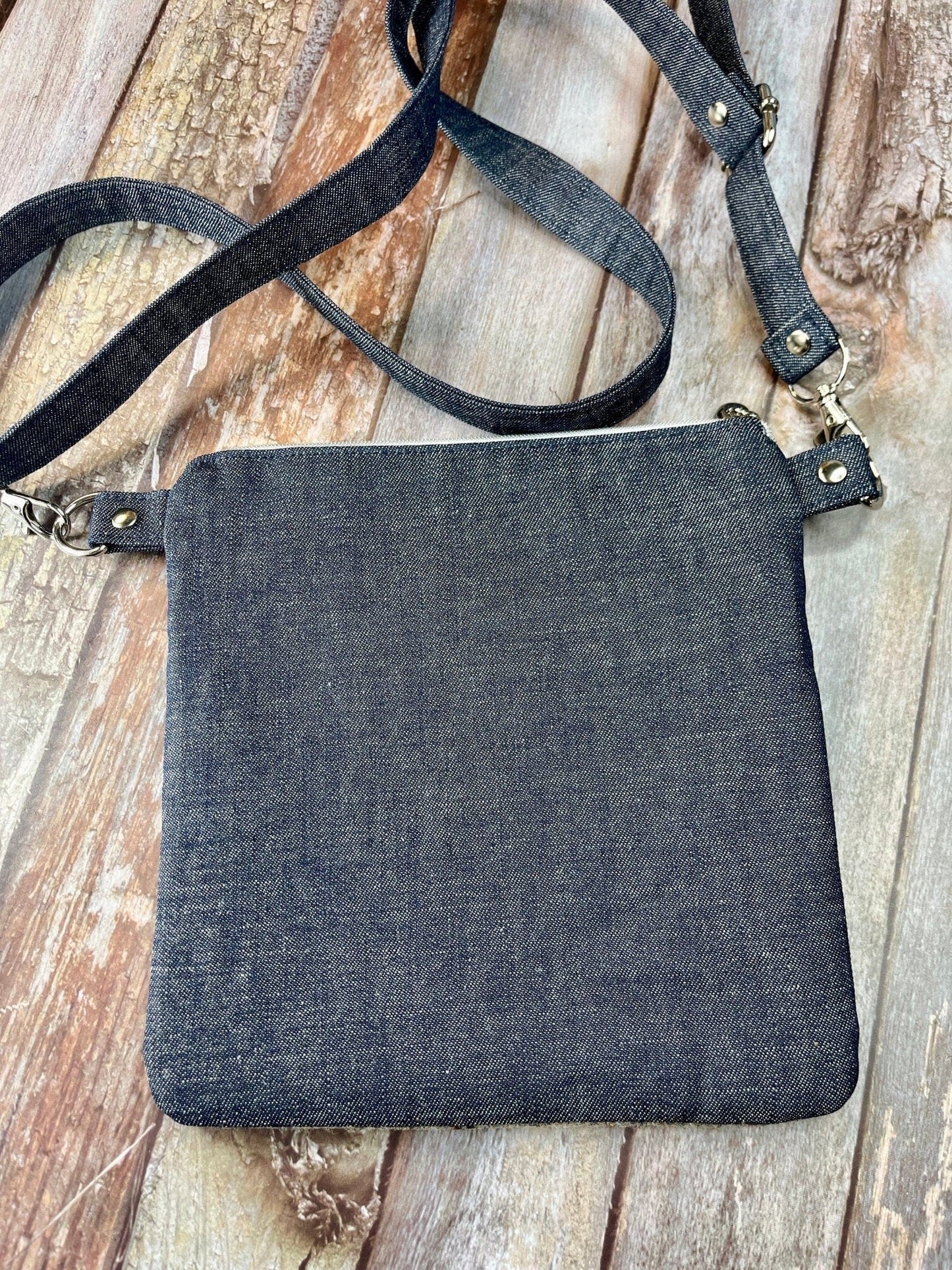 Small Crossbody Bag | Natural Wool Tweed & Denim