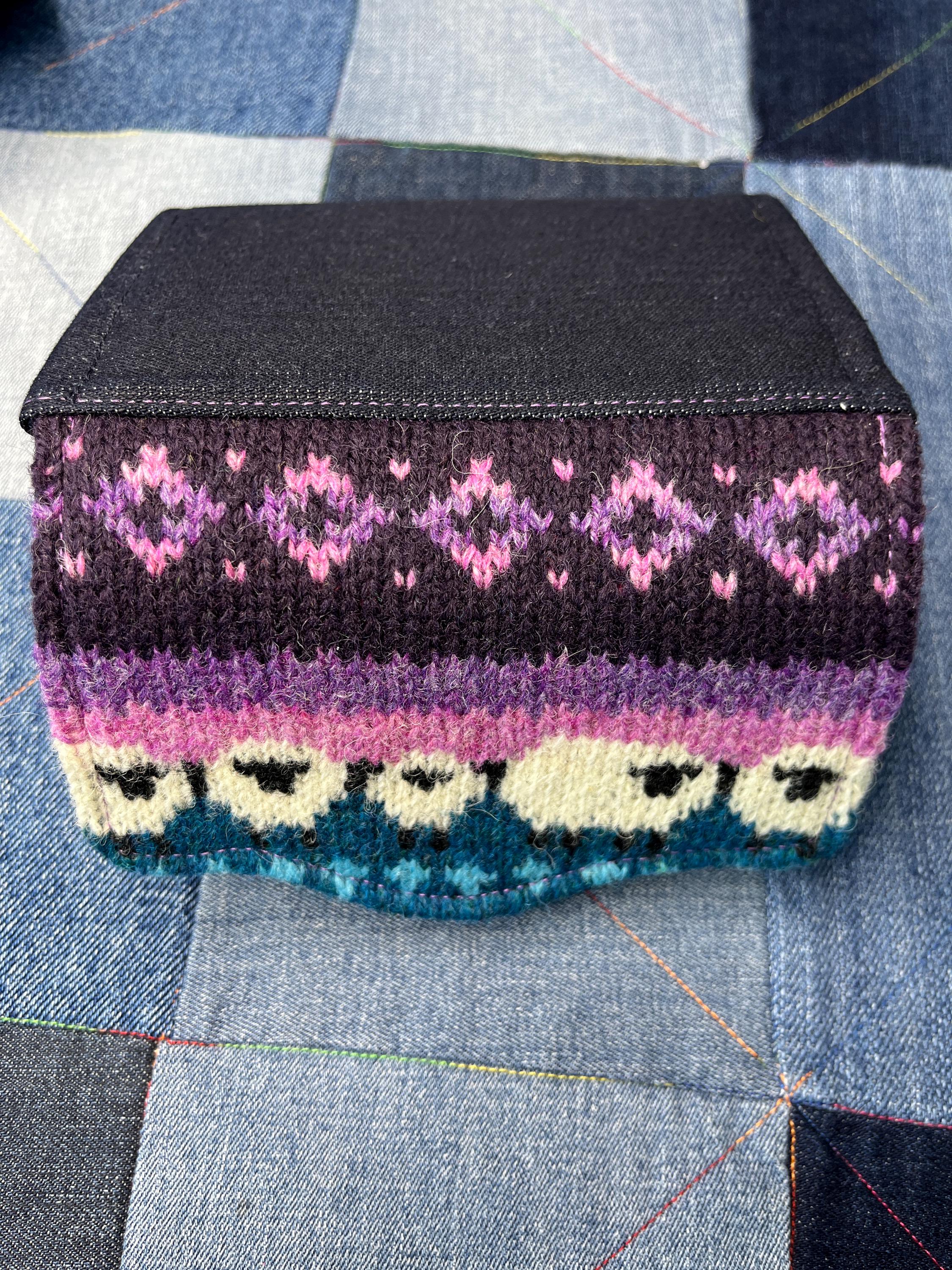 Teal Purple Sheep Wool Purse - Uphouse Crafts