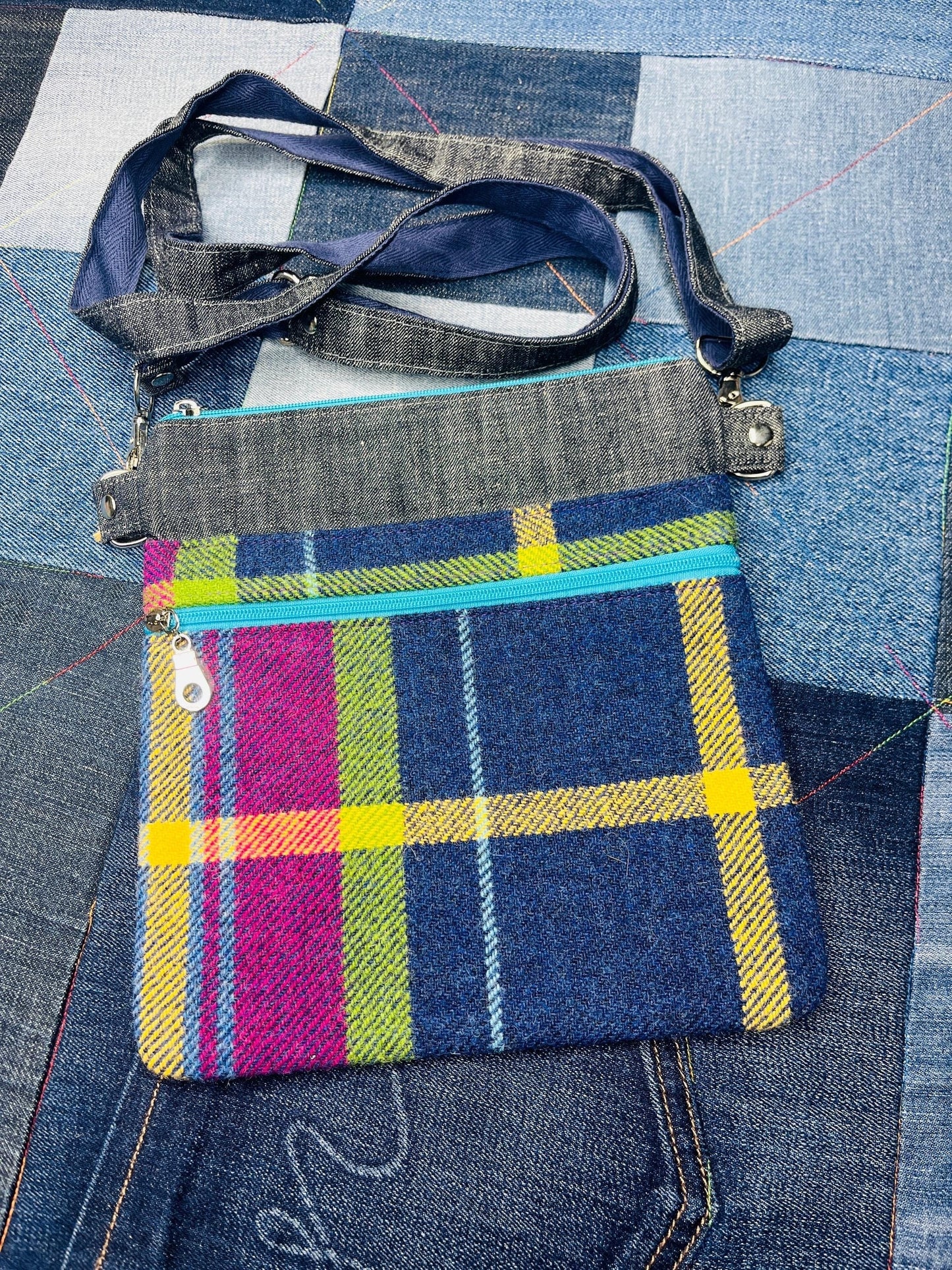 Small Crossbody Bag | Shetland Winters Night Tweed bag & wallet