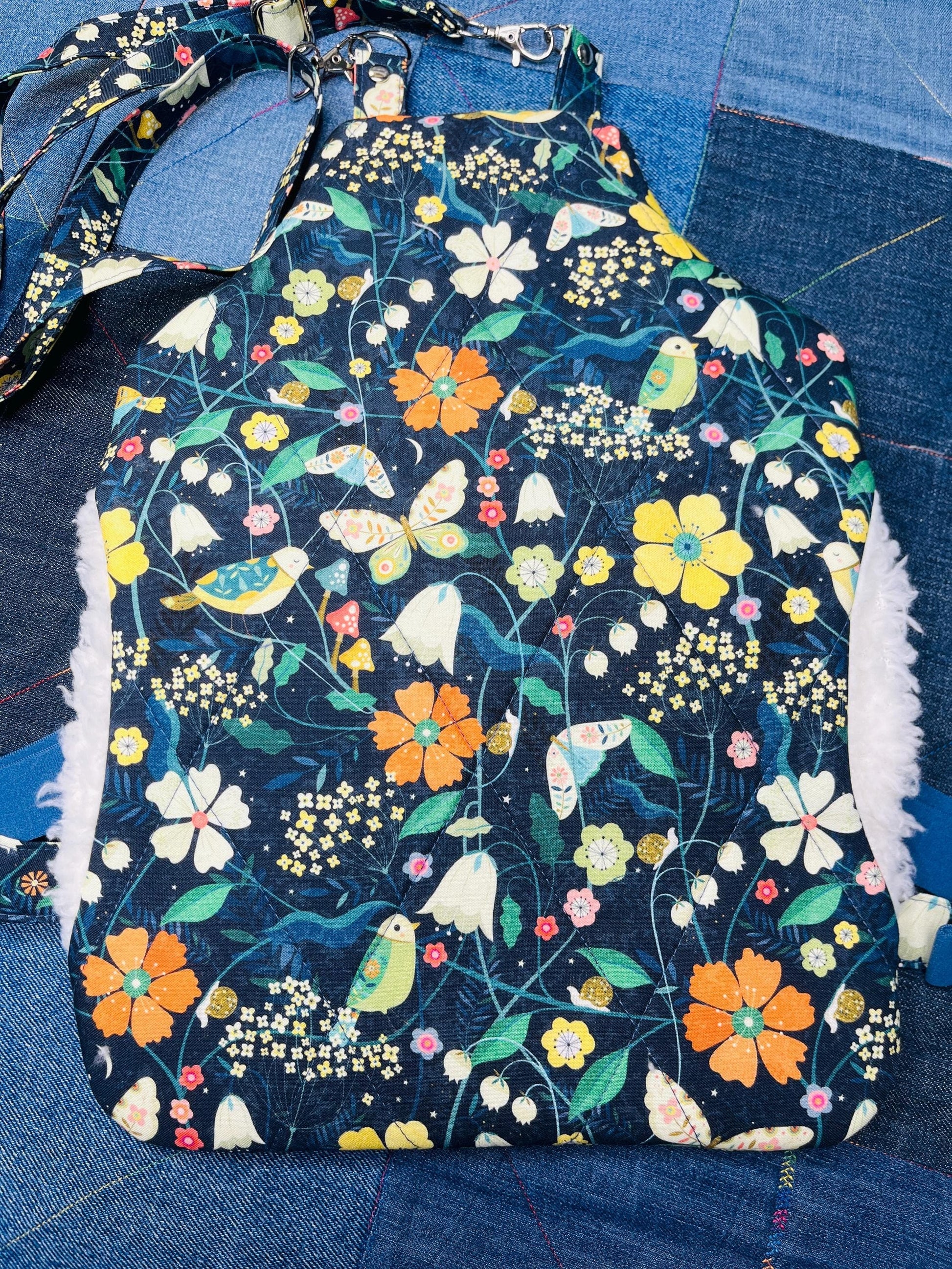 Wearable Hot Water Bottle Cover | Hedgerow Blue Floral