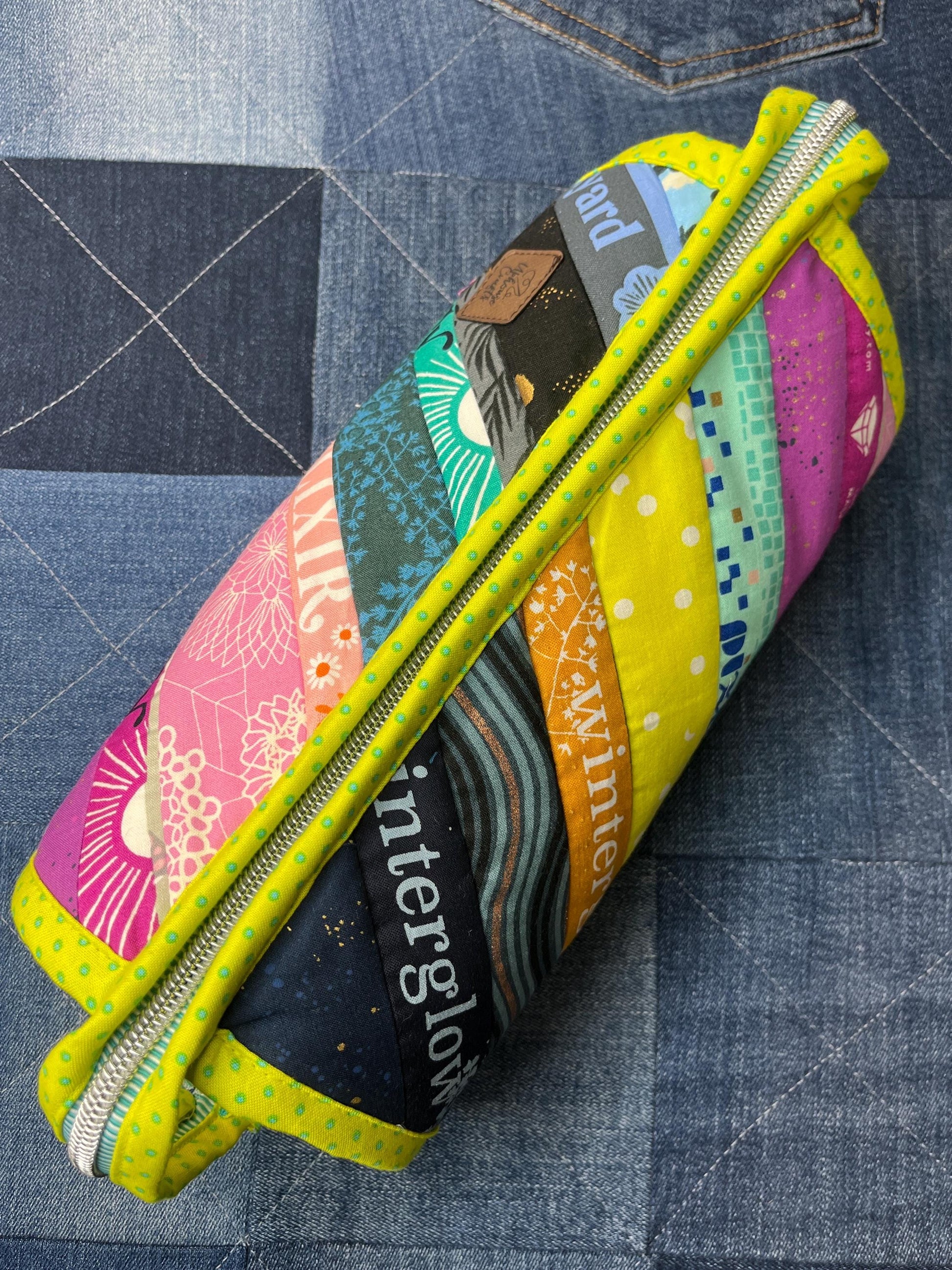 Sew Together Bag | Lime Rainbow Selvedge | Craft Organiser