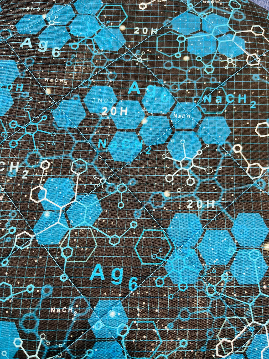 Wearable Hot Water Bottle Cover | Blue Black Science - Uphouse Crafts