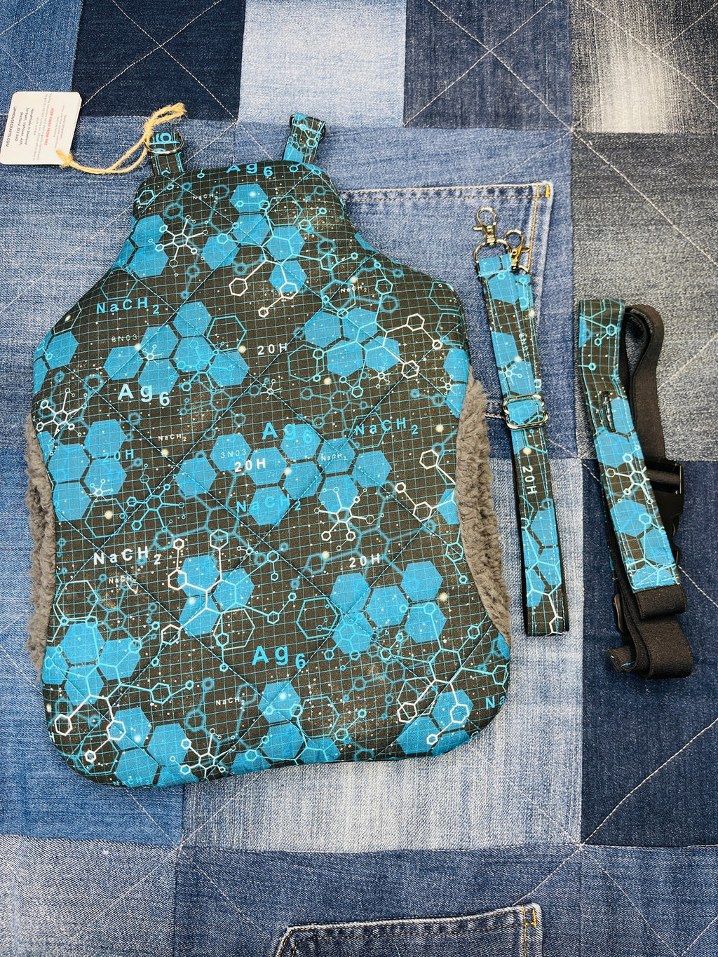 Wearable Hot Water Bottle Cover | Blue Black Science - Uphouse Crafts