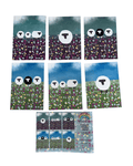 Wholesale | Greetings Card | Shetland - Set of 6 Sheep Notecards | Blue & Teal (BOX OF 10) - Uphouse Crafts