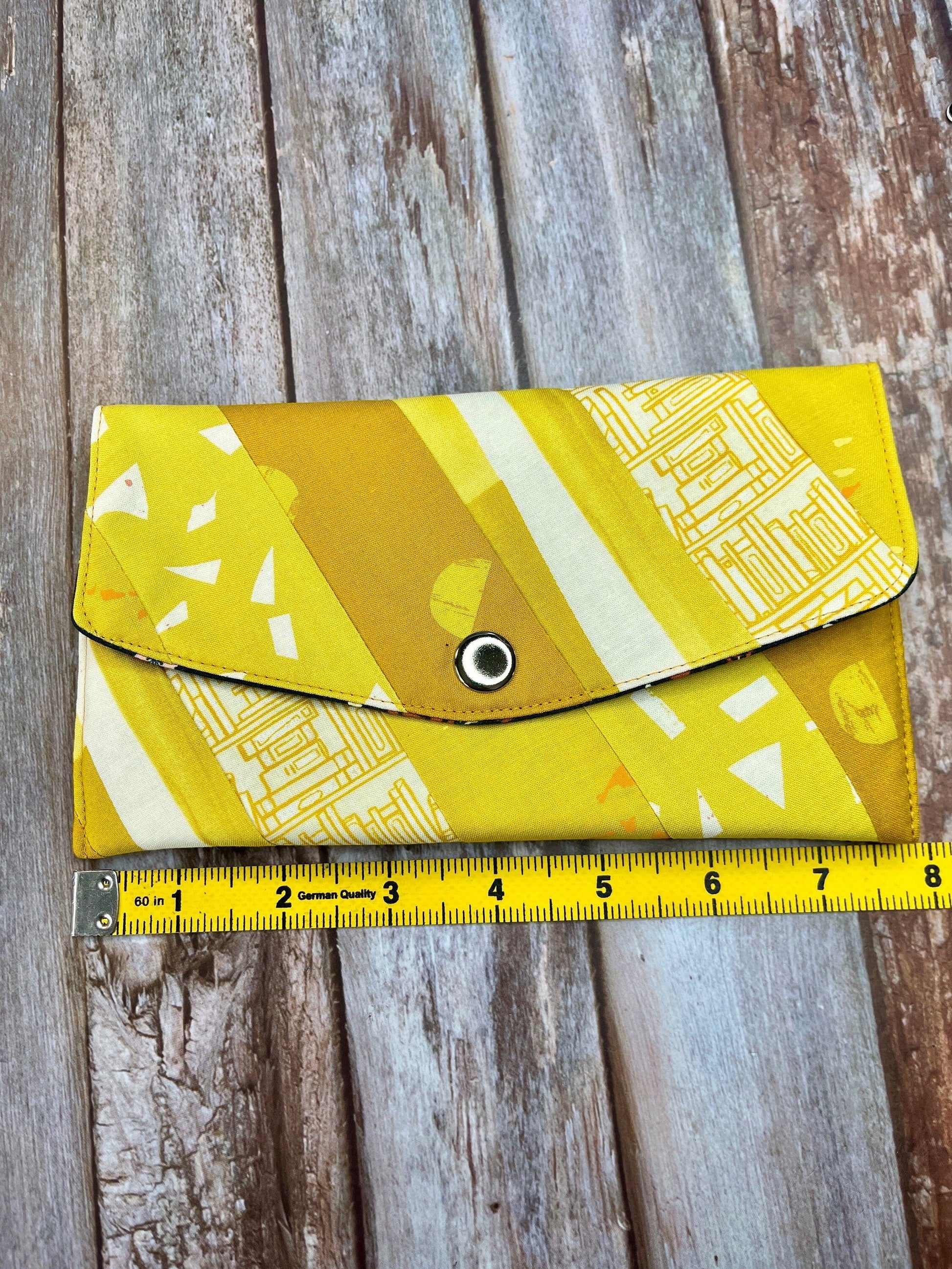 Yellow Slim Purse | Patchwork Purse | Phone Clutch Wallet