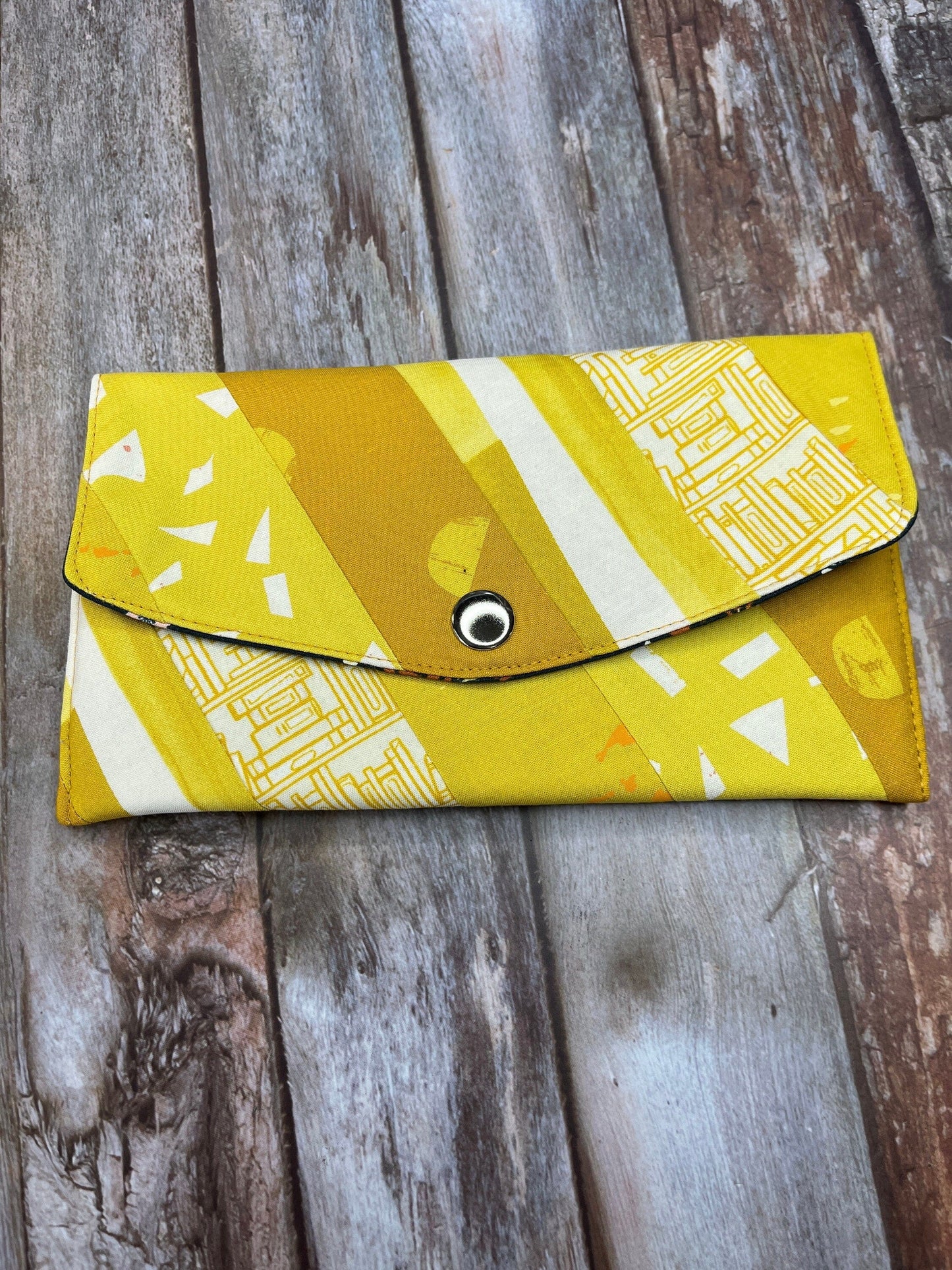 Yellow Slim Purse | Patchwork Purse | Phone Clutch Wallet