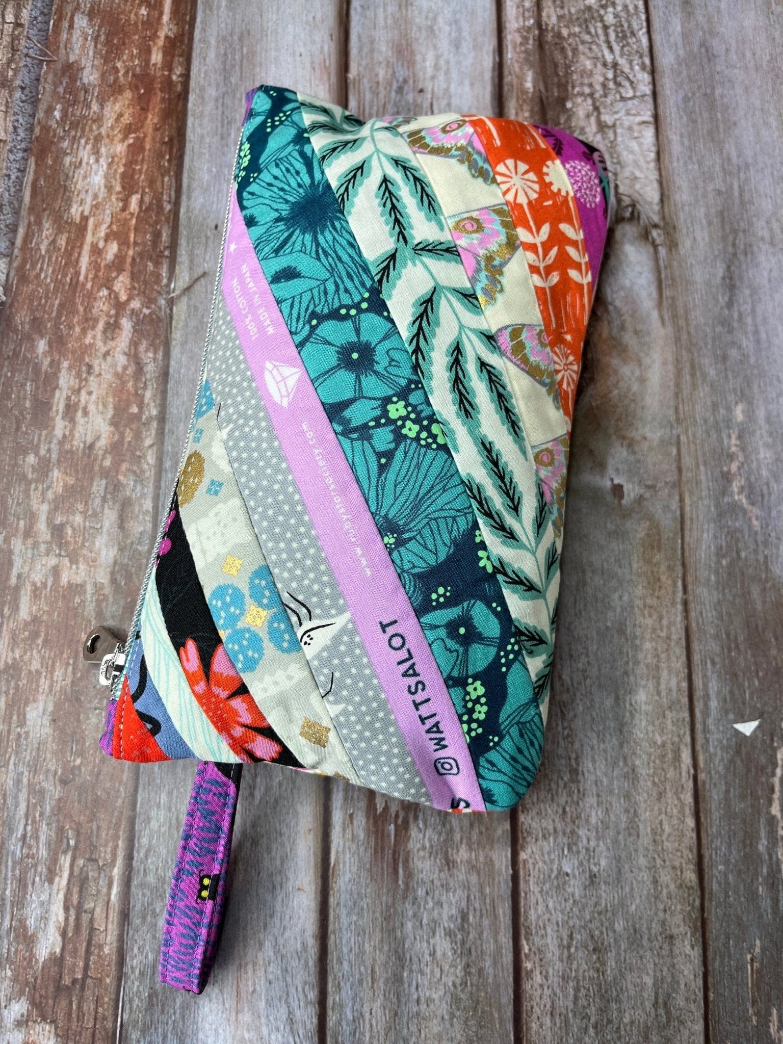 Zip Pouch Makeup Bag - Pencil Case | Butterfly Owl Mushroom Patchwork