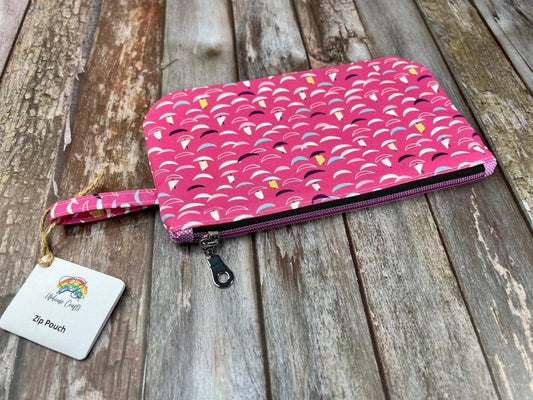 Zip Pouch Makeup Bag - Pencil Case | Pink Sailing Boat