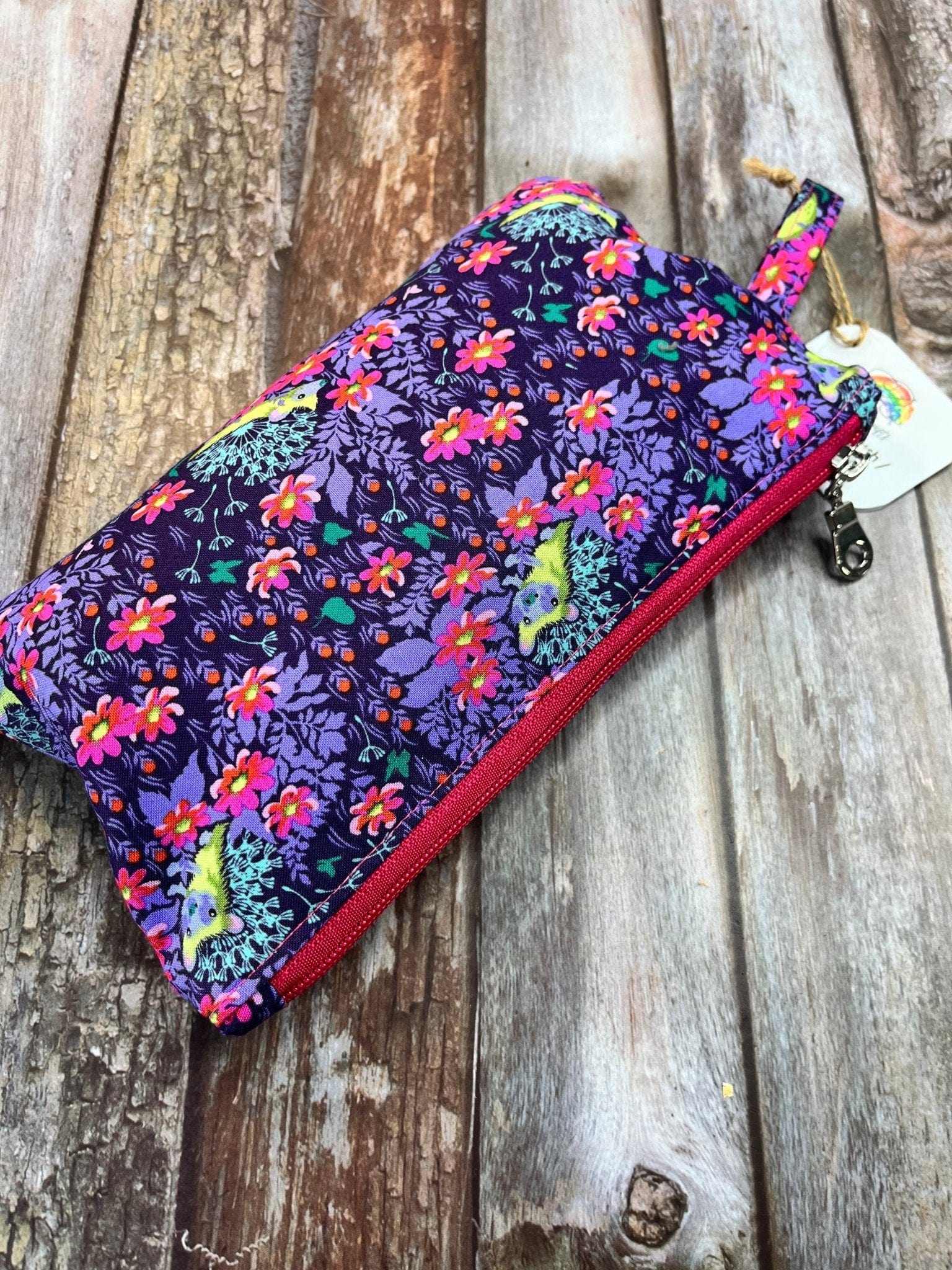 Zip Pouch Makeup Bag - Pencil Case | Purple Hedgehog