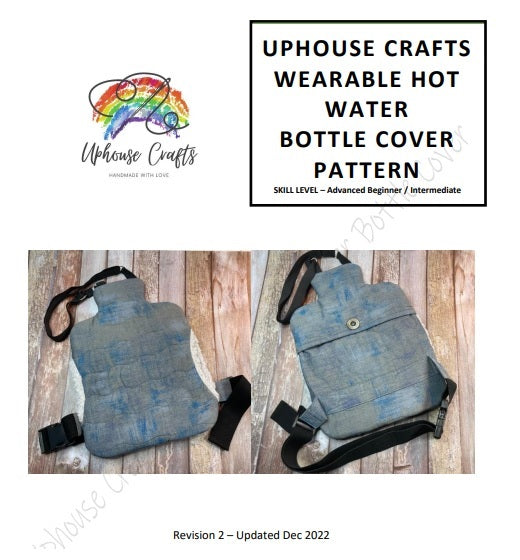 Sewing Pattern - Wearable Hot Water Bottle Cover paper sewing pattern - Uphouse Crafts