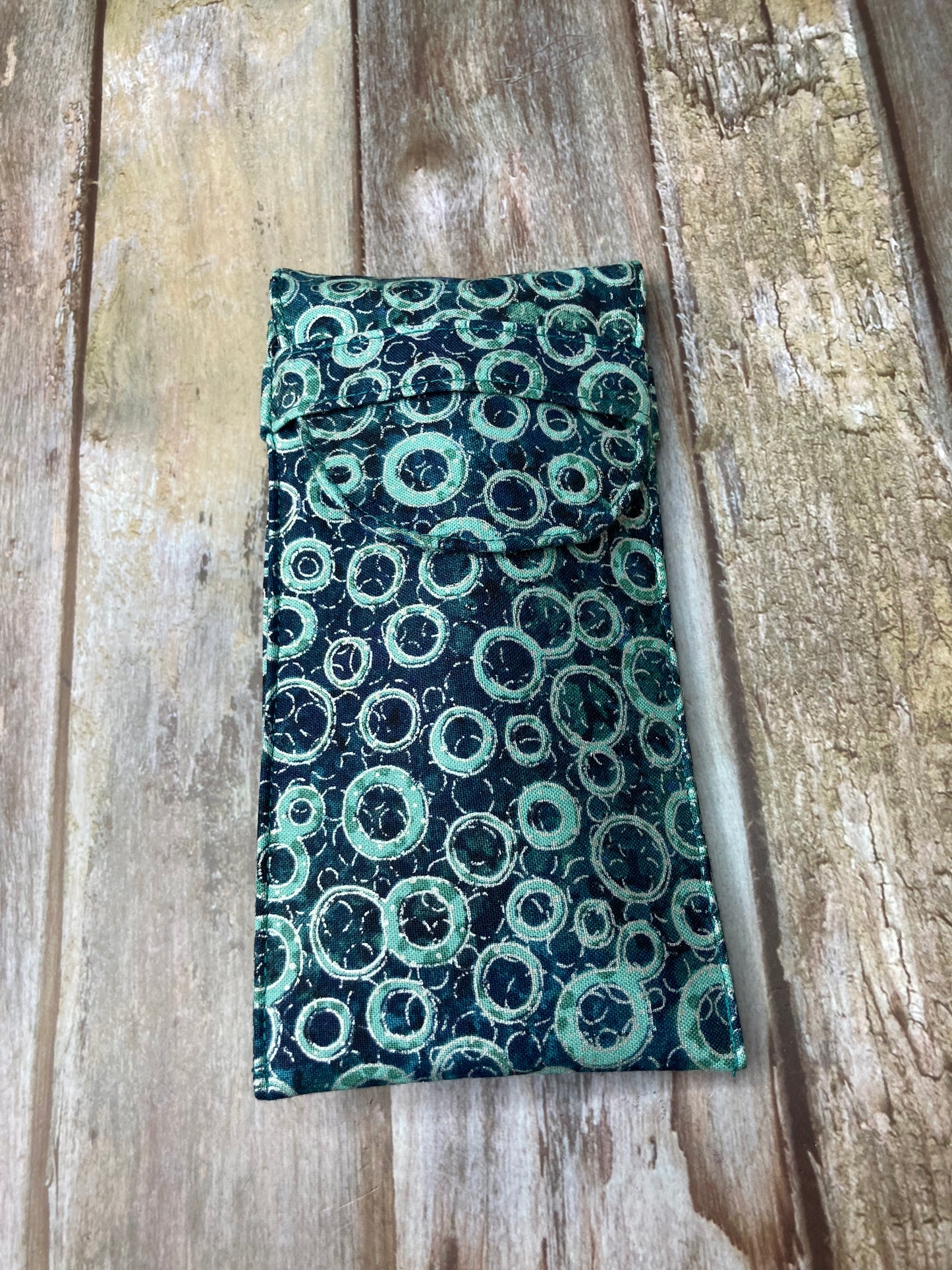 Teal Quilted Cotton Glasses Case, Padded Specs Case - Uphouse Crafts