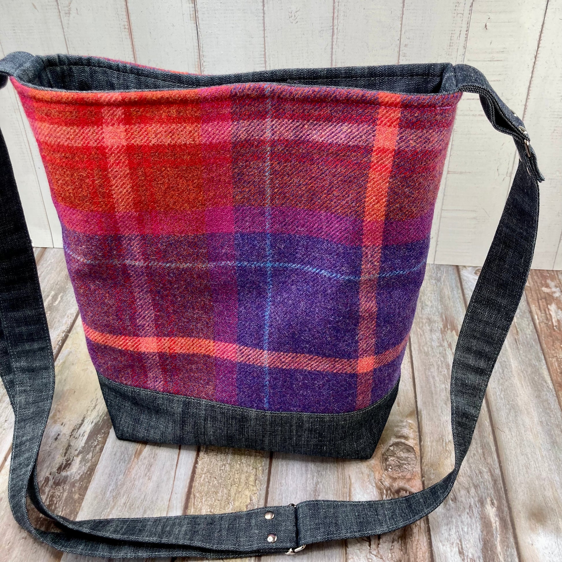 Shetland Tweed Crossbody Bag, Large Tote Shopping Bag - Uphouse Crafts