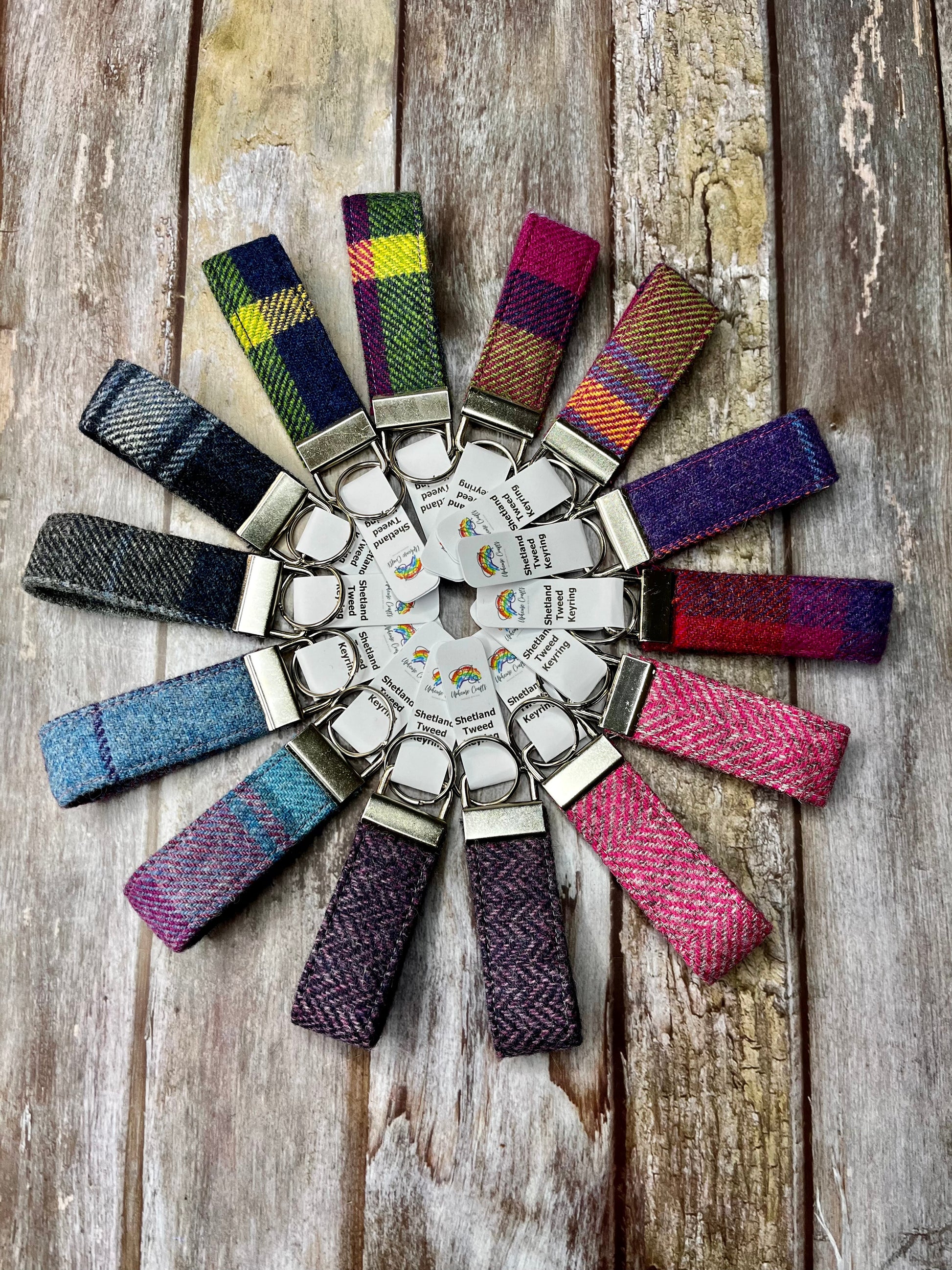 Handmade Tweed Keyring - Shetland Wool Tweed - Uphouse Crafts