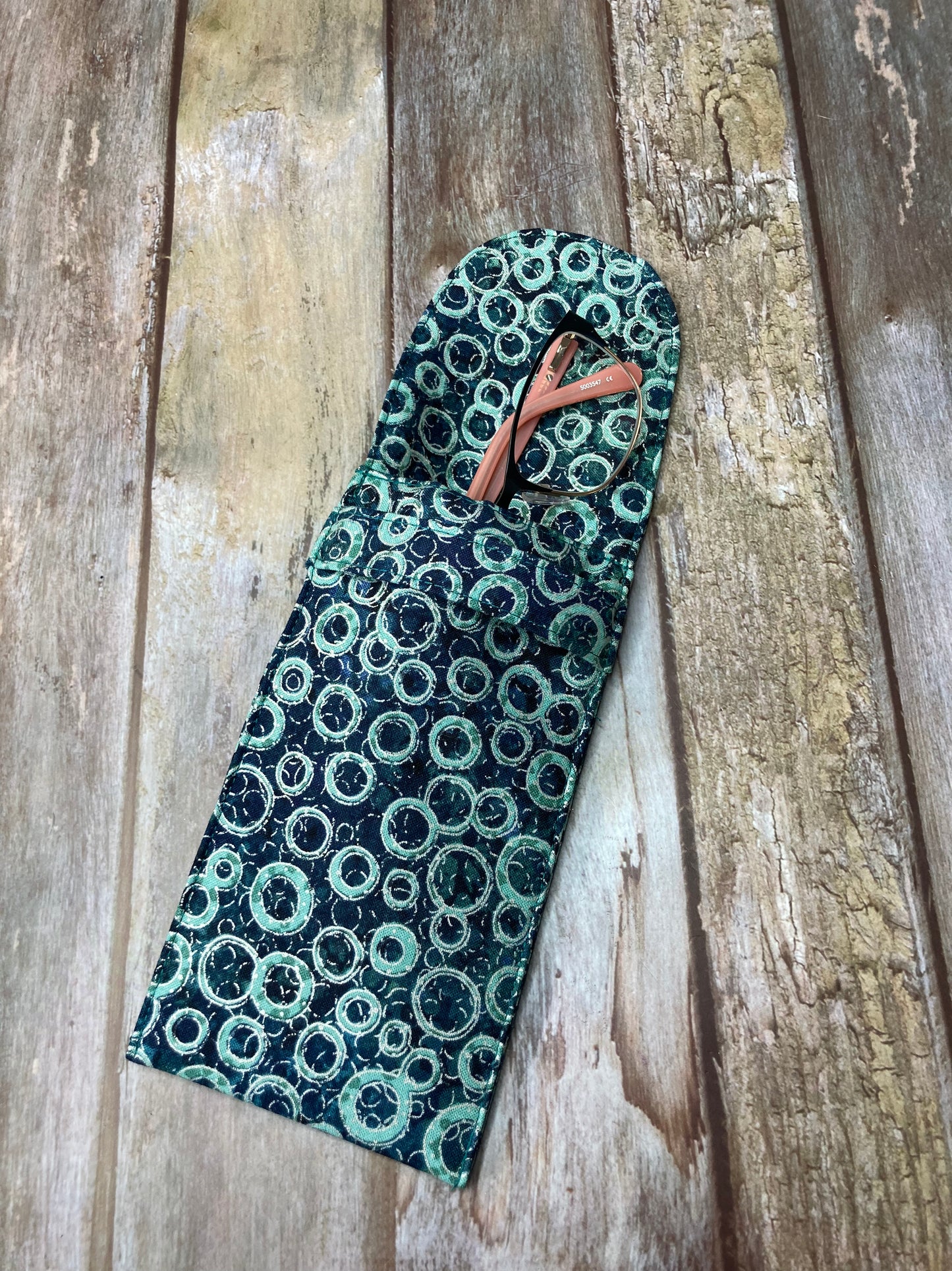 Teal Quilted Cotton Glasses Case, Padded Specs Case - Uphouse Crafts