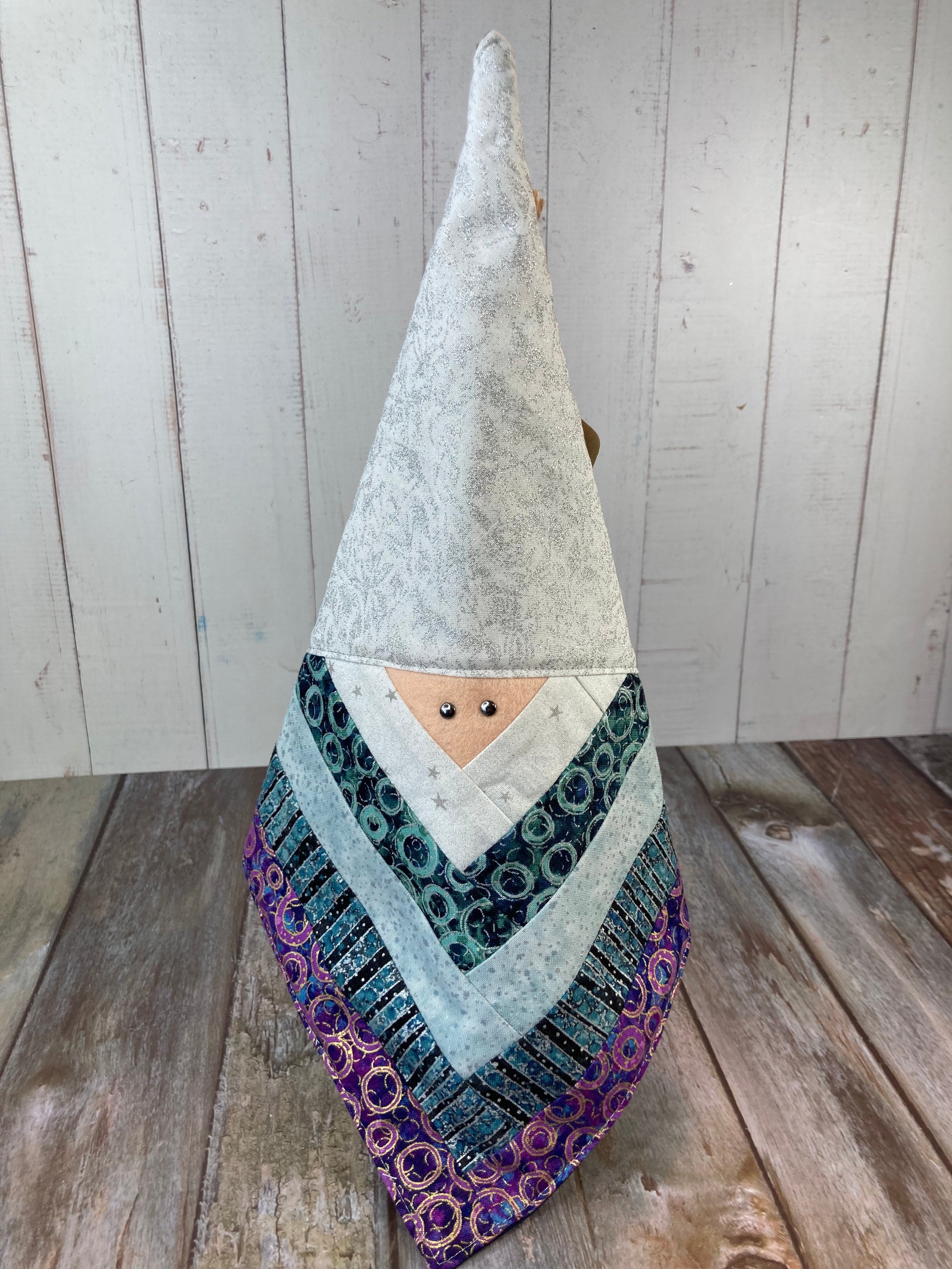 Gnome Bottle Topper, Tree Topper - Teal Purple White - Uphouse Crafts