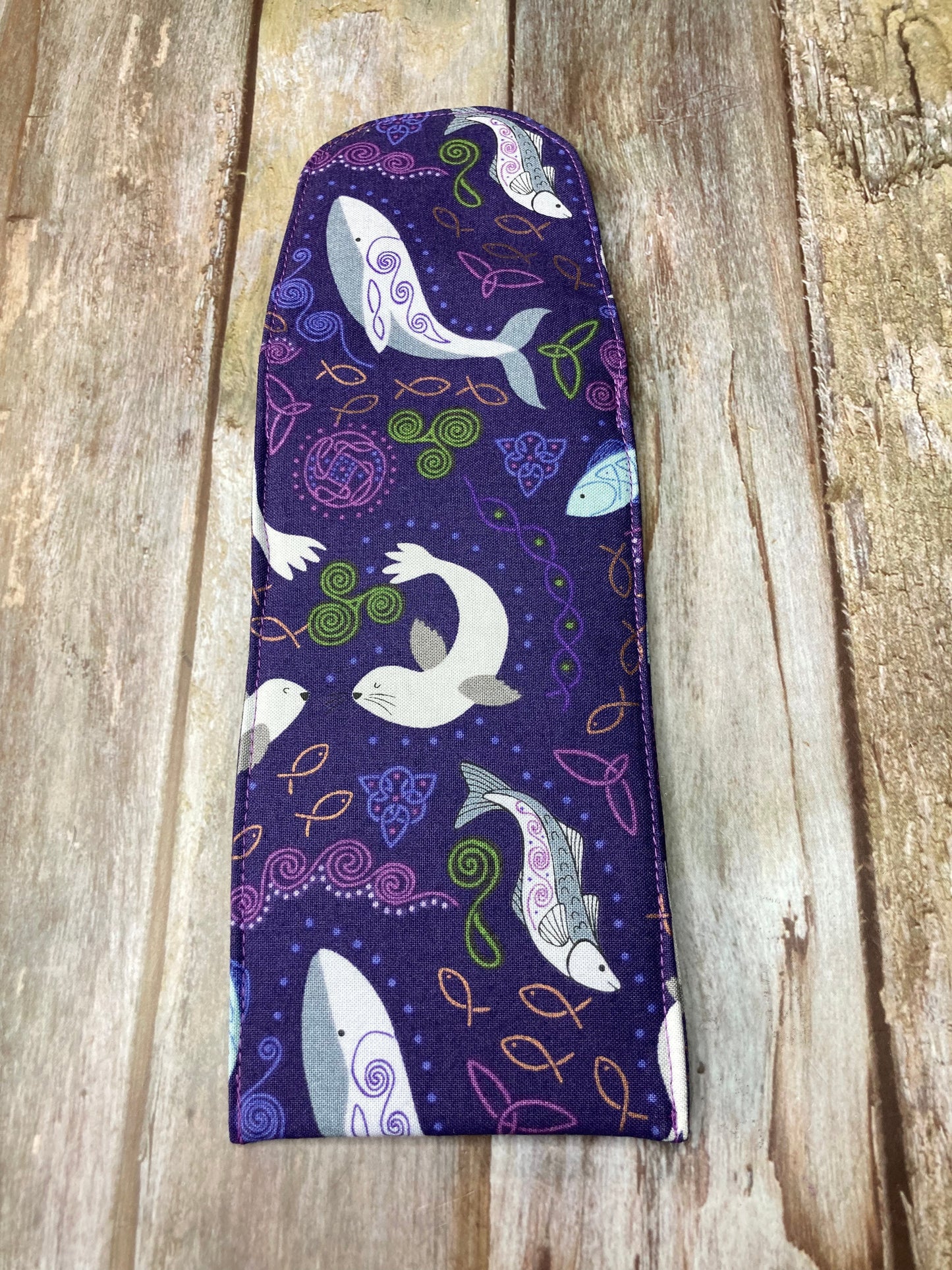 Purple Seal Quilted Cotton Glasses Case, Padded Specs Case - Uphouse Crafts