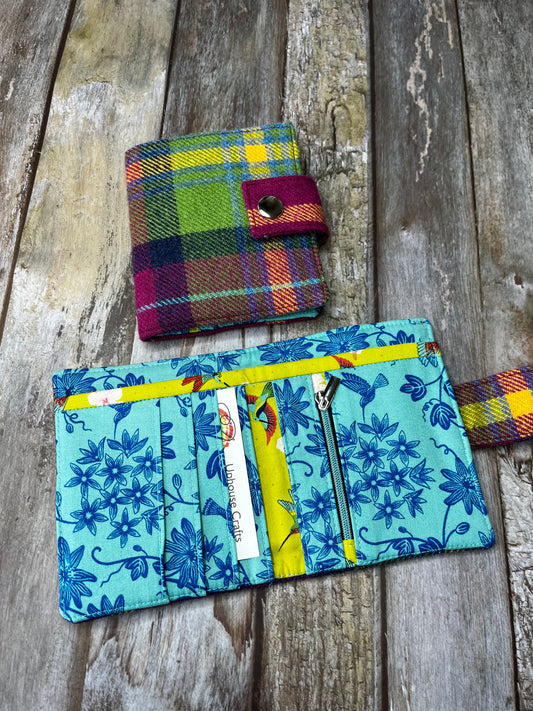 SALE Wool Bi-Fold Wallet - Shetland Summer Heather Tweed - Uphouse Crafts